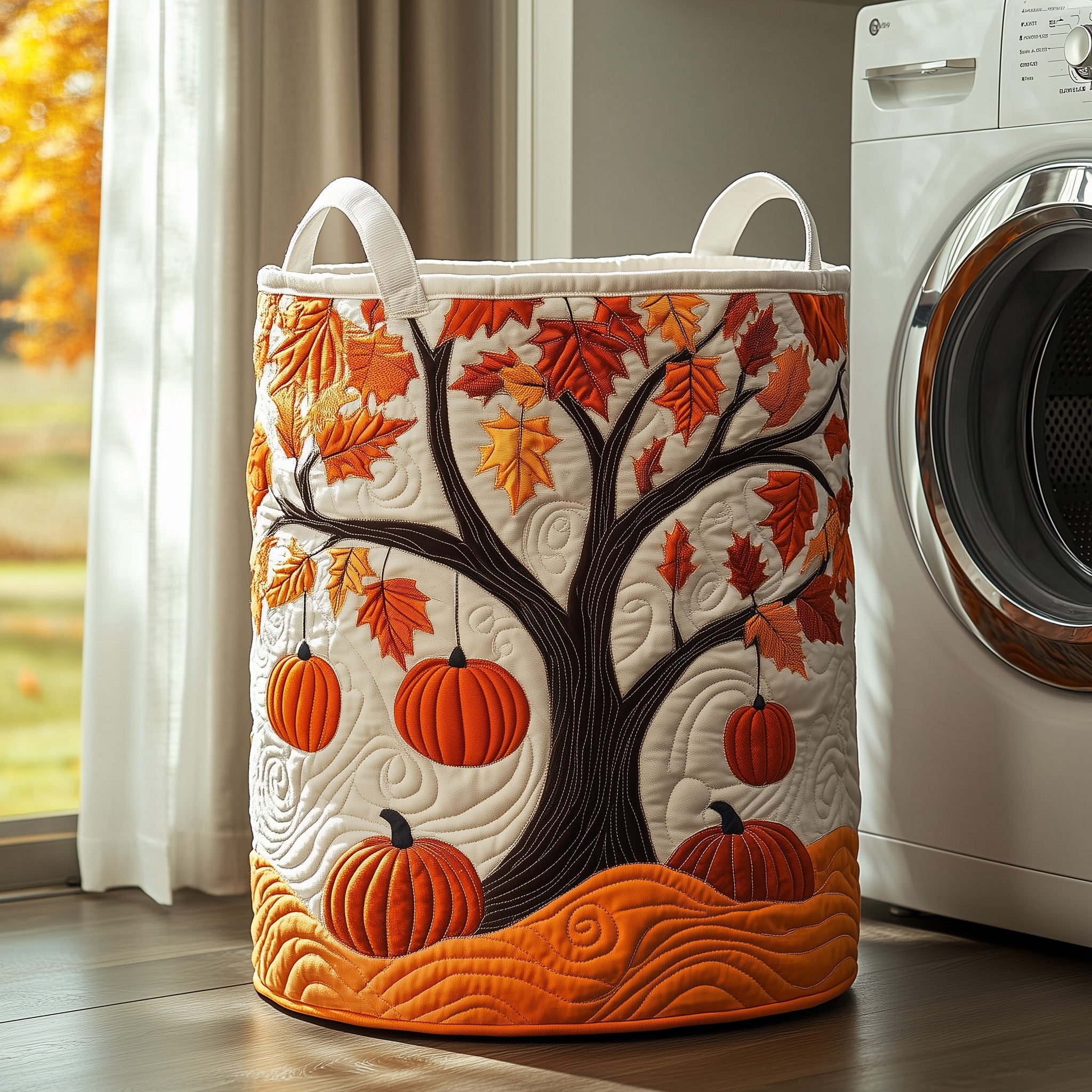 Autumn Pumpkin Quilted Laundry Basket Best Looking Laundry Hampers Housewarming Gifts