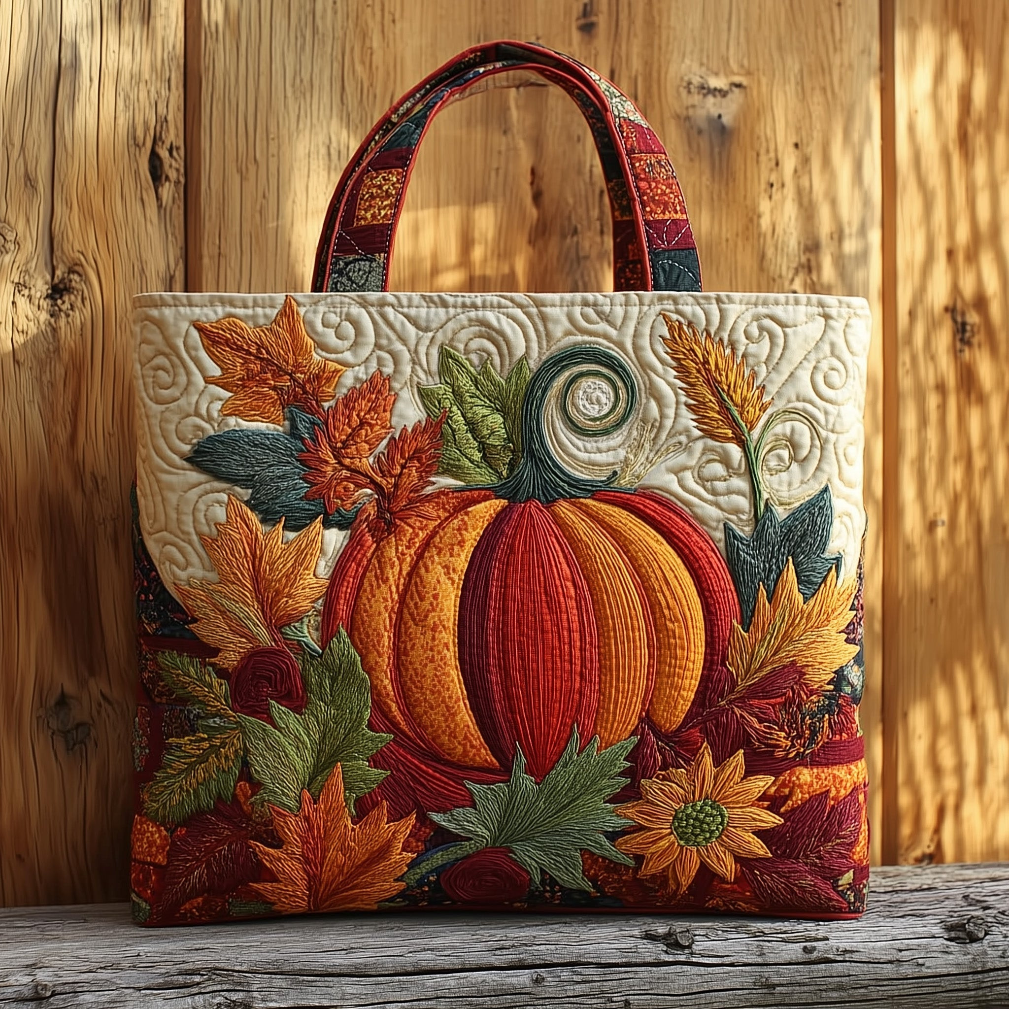 Autumn Vibe Quilted Tote Bag Pumpkin Tote Bags For Women Gifts For Sister In Law