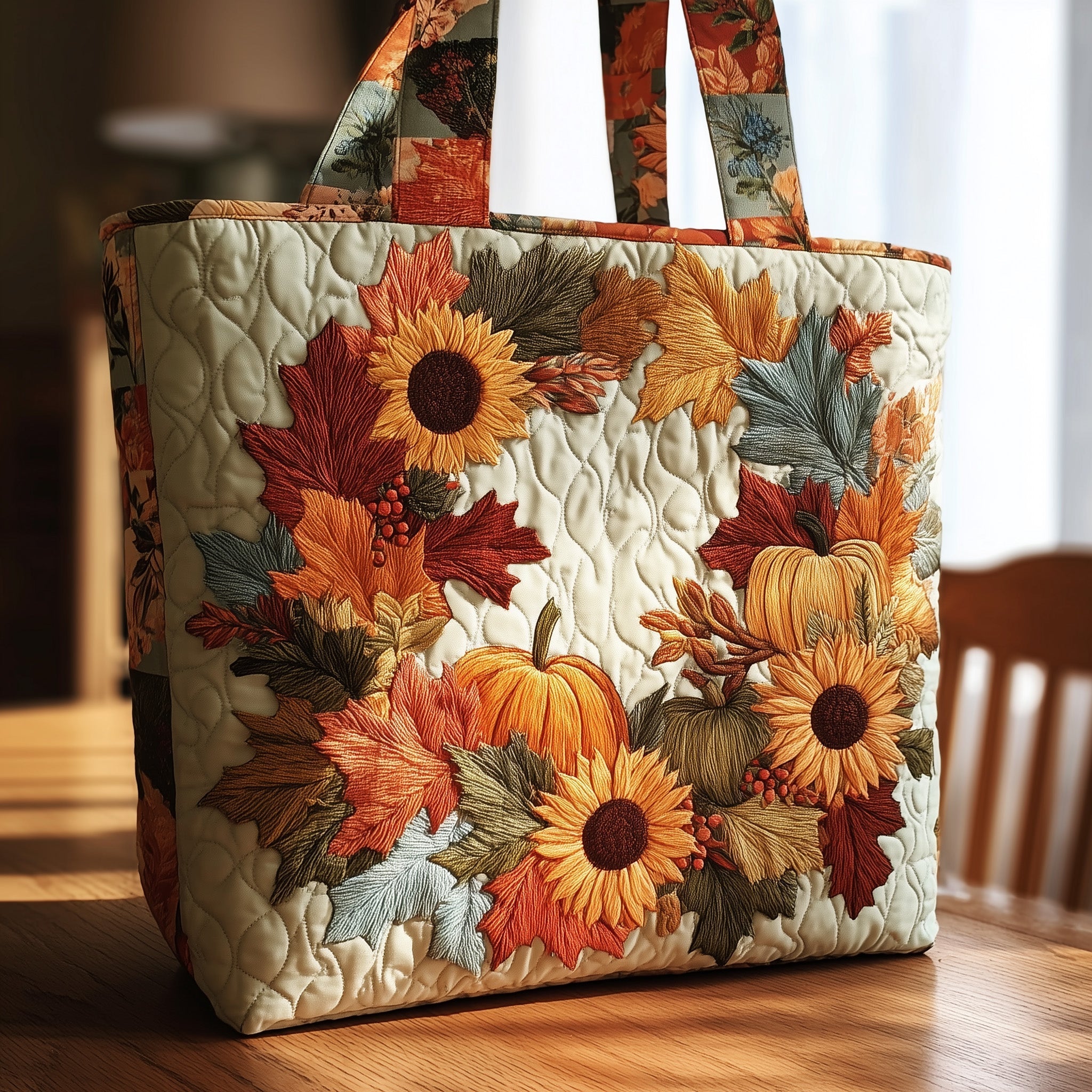 Autumn Wreath Quilted Tote Bag Best Handbag For Women Cool Fall Gifts