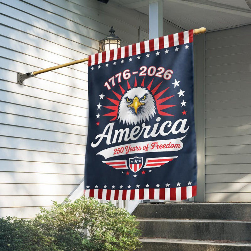 Bald Eagle America Semiquincentennial 250 Years Flag 1776 2026 250 Years OF Freedom Banner
