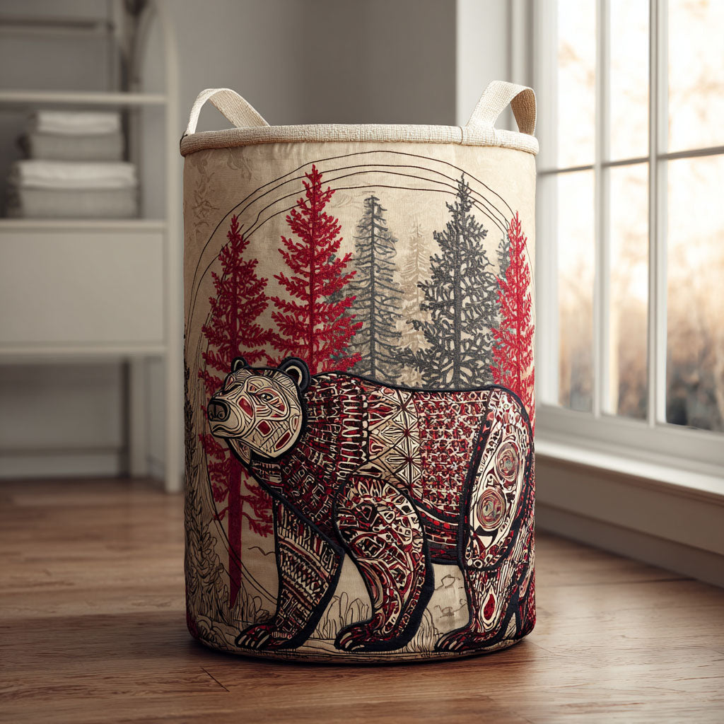 Bear Native American Laundry Basket Clothes Hamper Bear Themed Native American Gift Items