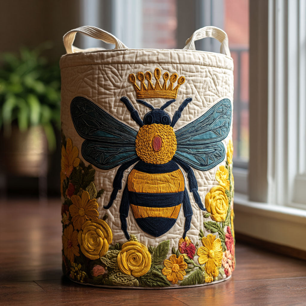 Bee Queen Bloom Floral Laundry Basket Fabric Clothes Hamper Great Gifts For Family