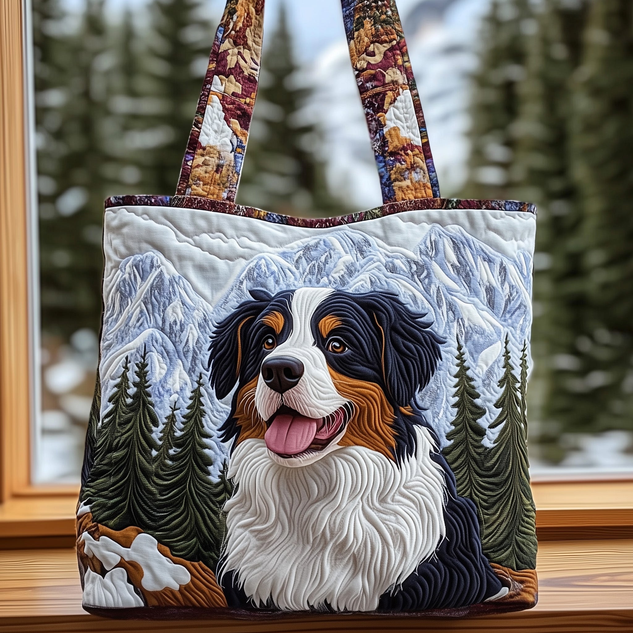 Bernese Mountain Dog Quilted Tote Bag Best Tote Bags For Women Gifts For Bernese Mountain Lover