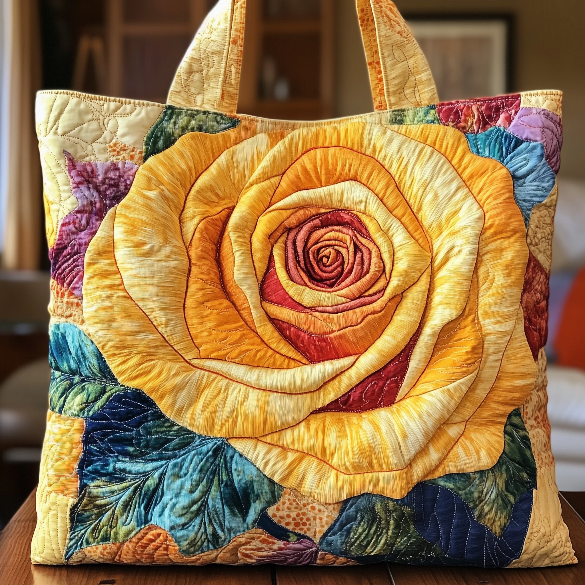 Blooming Rose Quilted Tote Bag Best Ladies Tote Bags Birthday Ideas For Wife