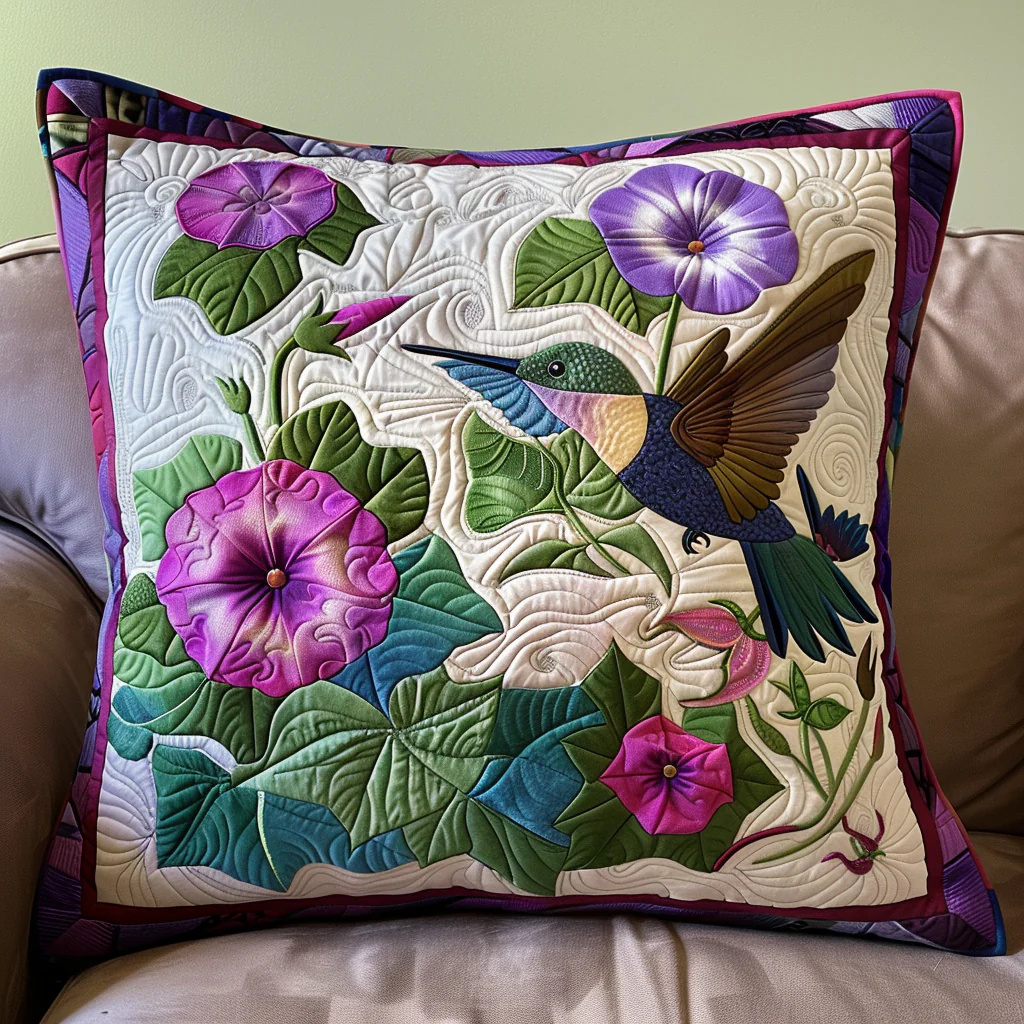 Blossom Breeze Quilted Pillow Case Unique Decorative Home Piece Gift For Bird Lover