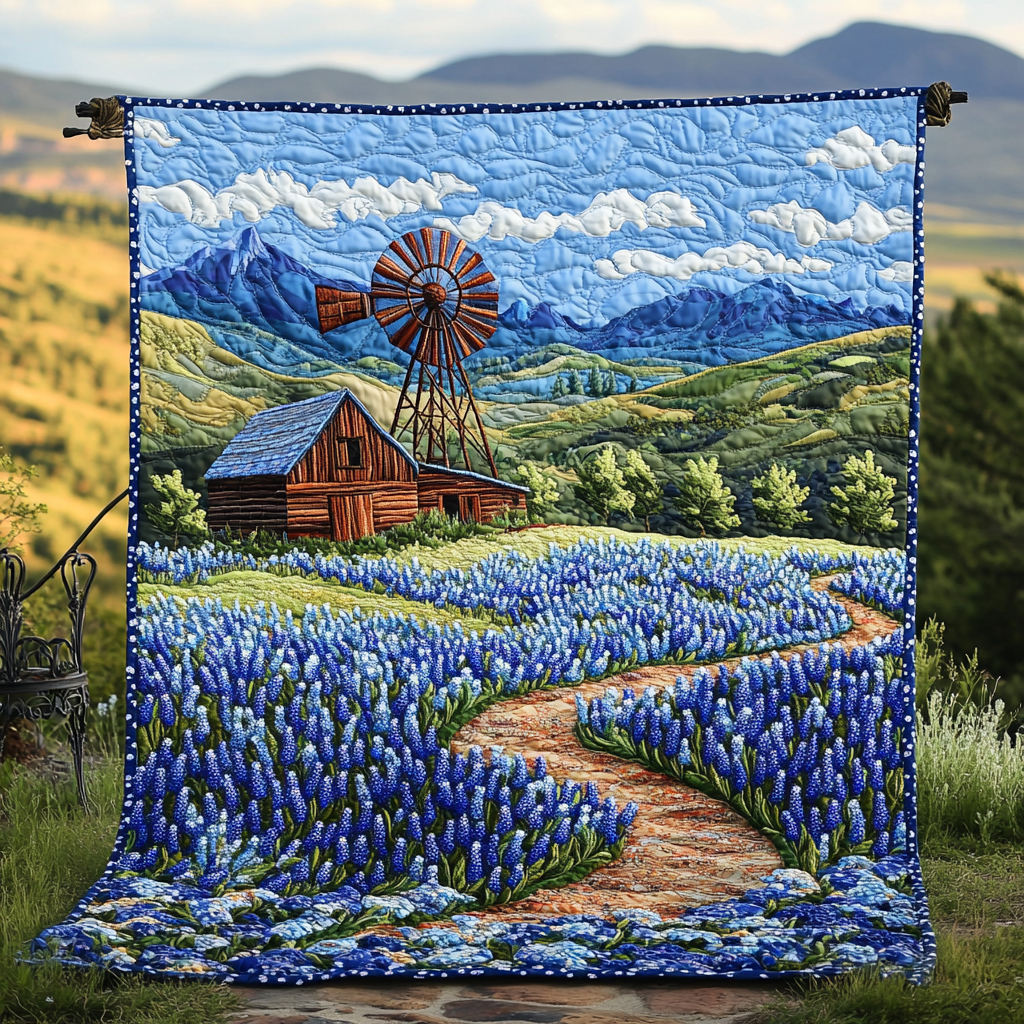 Bluebonnet Pathway Quilted Blanket Best Throw Blanket Christmas Ideas For Family