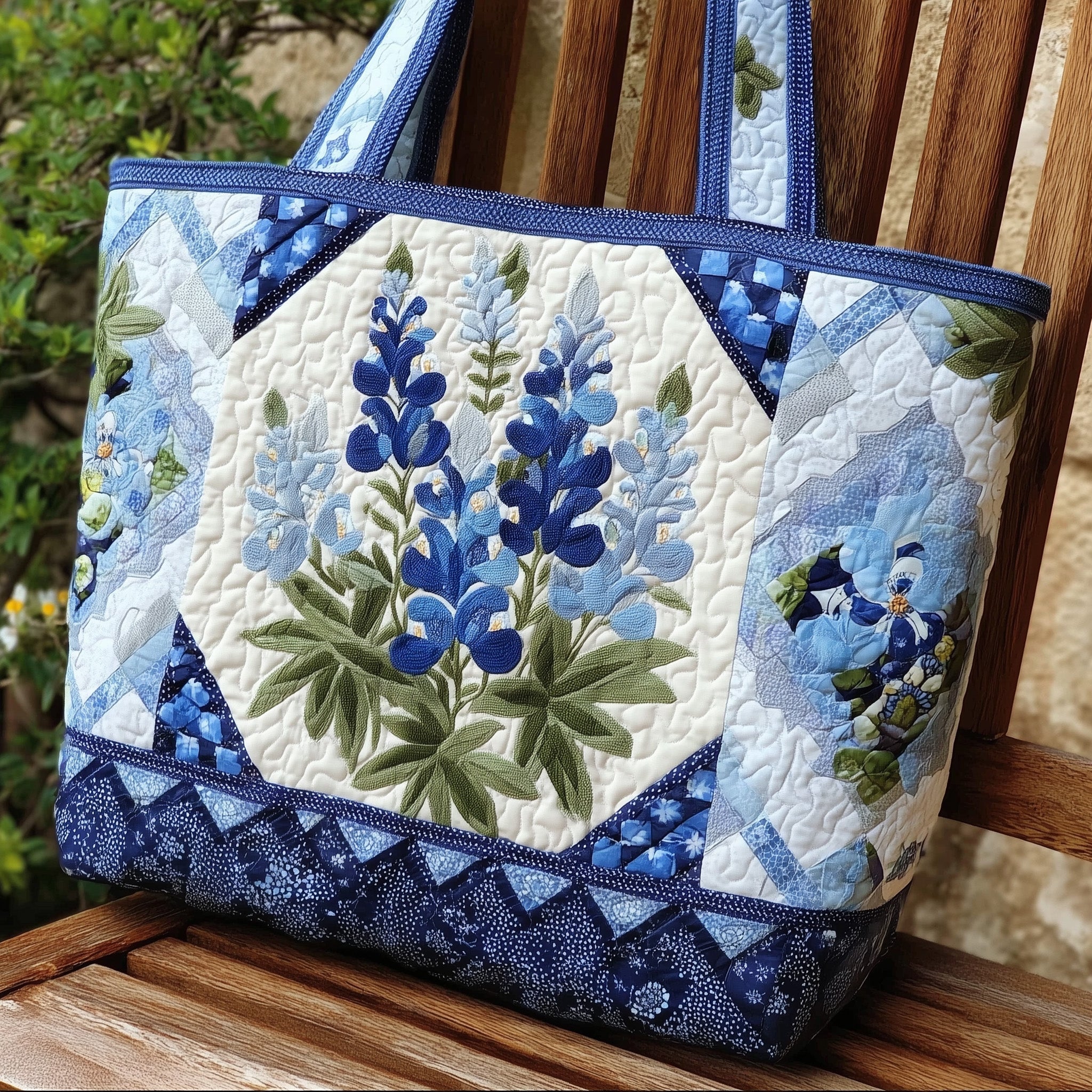 Bluebonnet Quilted Tote Bag Popular Womens Tote Bags Best Gift For Sister In Law