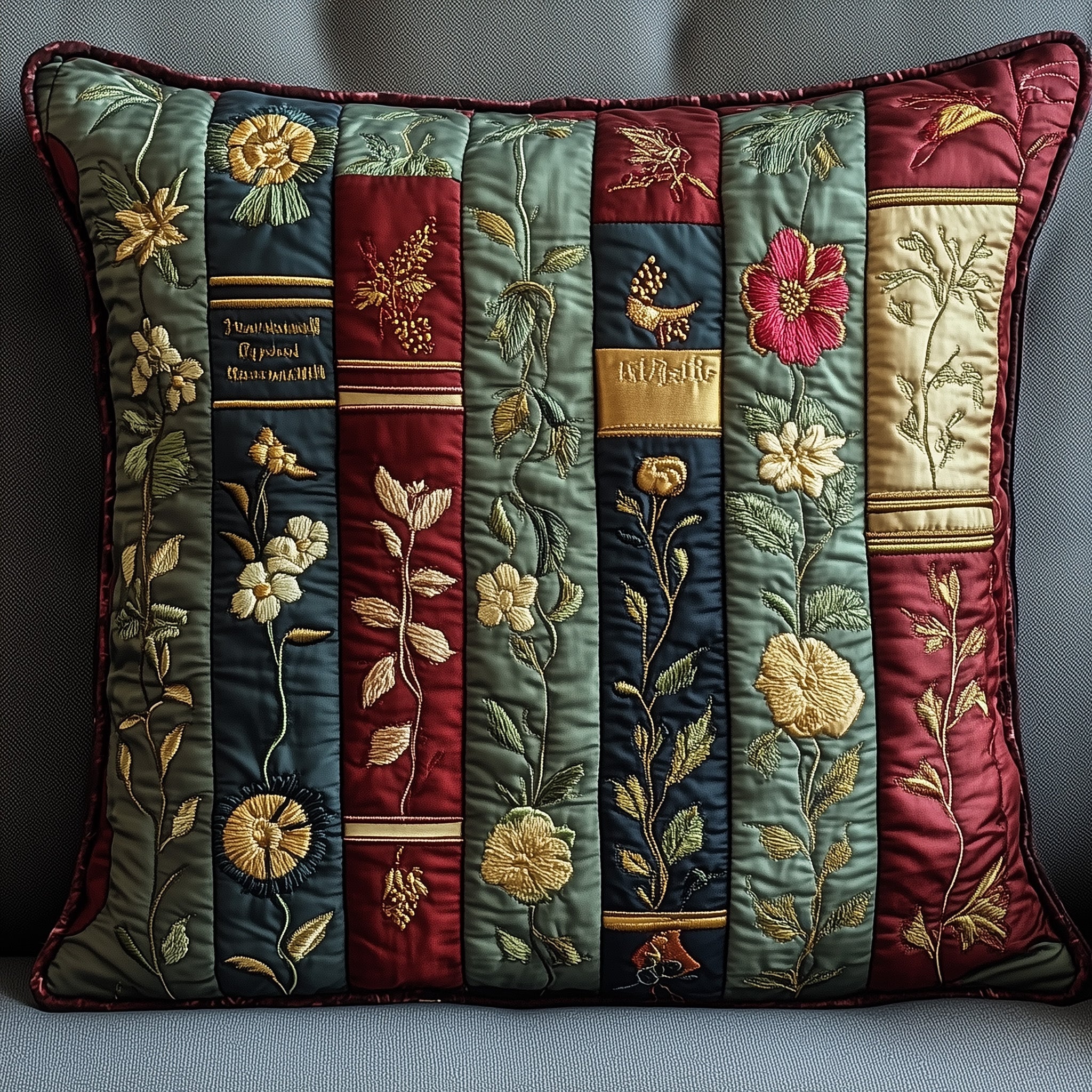 Book Charm Quilted Pillow Case Throw Pillow Cover ItemBook Lovers Gifts For Brothers