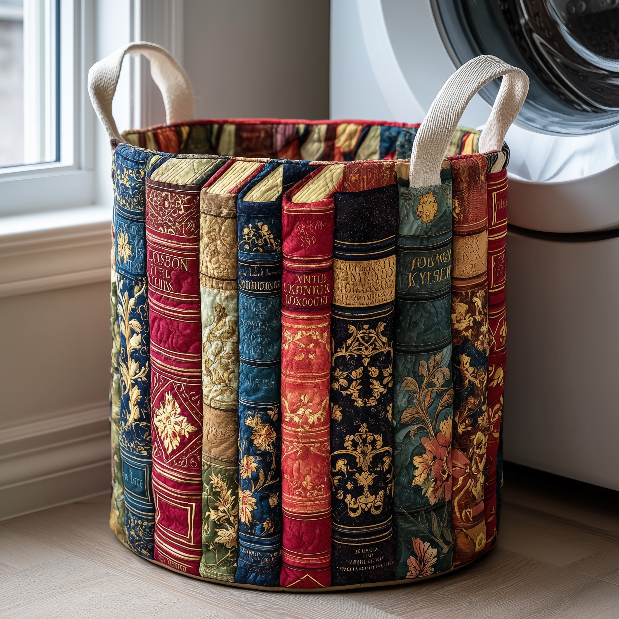 Book Haven Quilted Laundry Basket Unique Laundry Hamper Gifts For Book Lovers