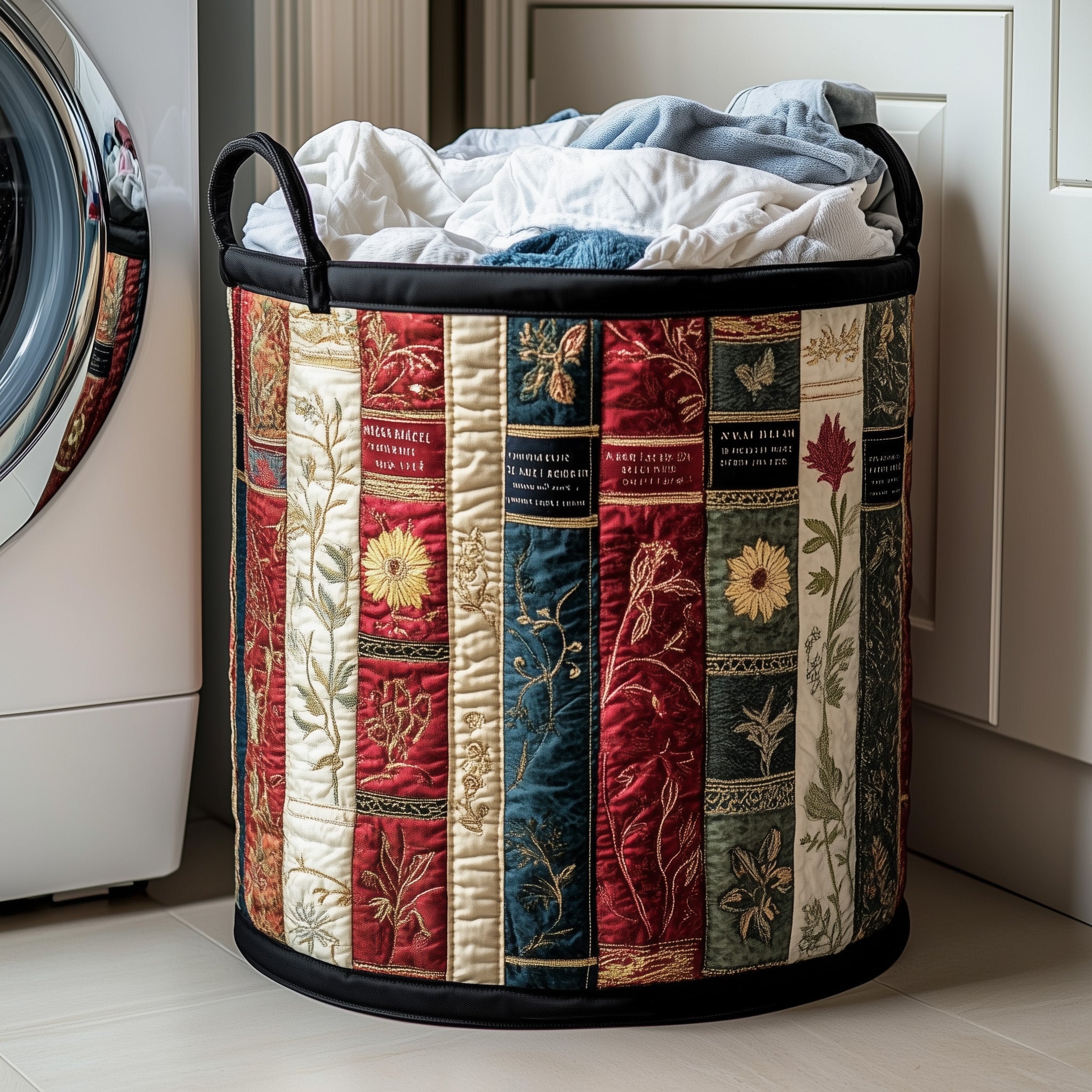 Book Spines Quilted Laundry Basket Unique Laundry Hamper Ideas Great Book Lover Presents