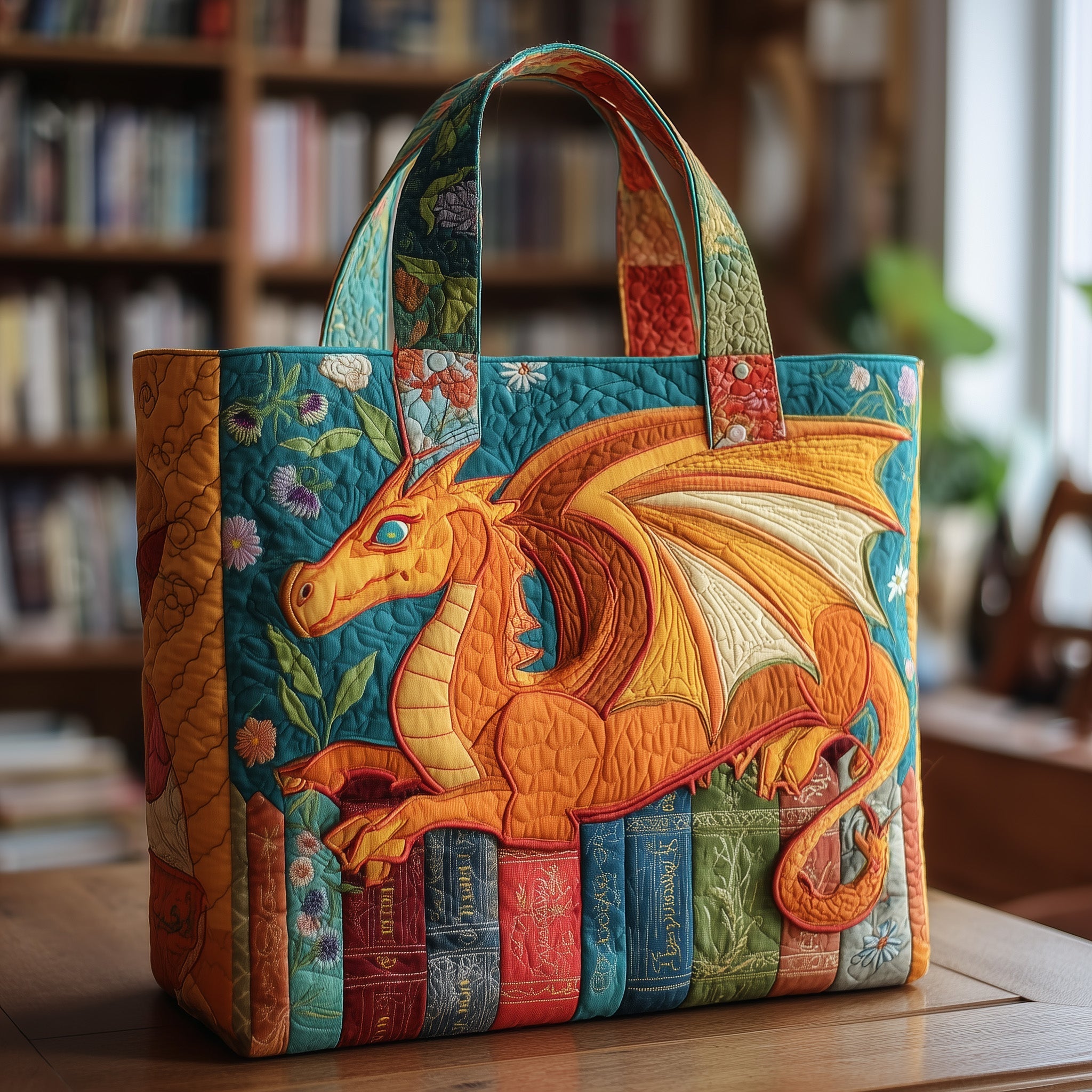 Bookish Blue Quilted Tote Bag Best Women s Shoulder Bags Dragon Items For Lovers