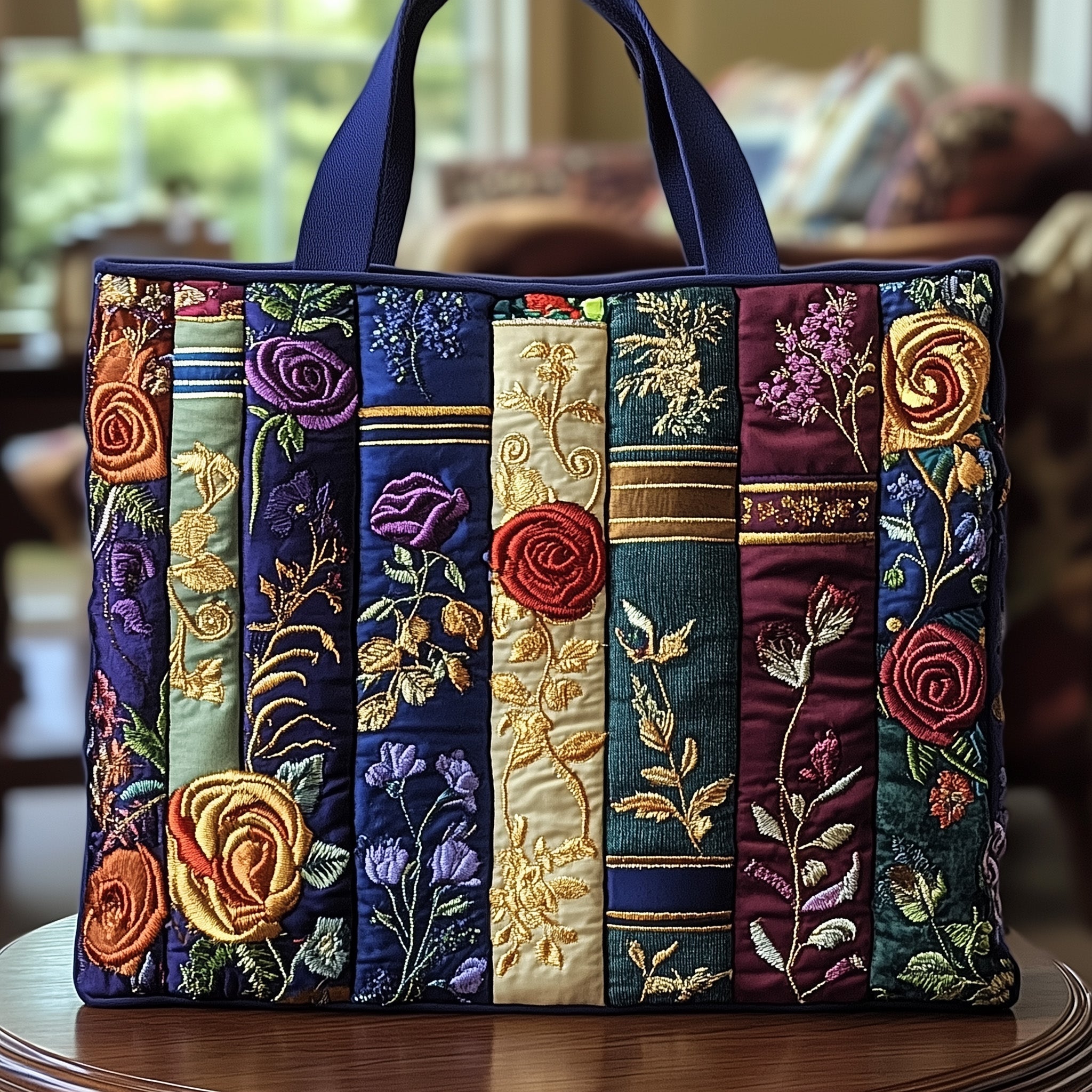 Bookish Quilted Tote Bag Floral Book Spines Tote Bags For Women Best Birthday Ideas