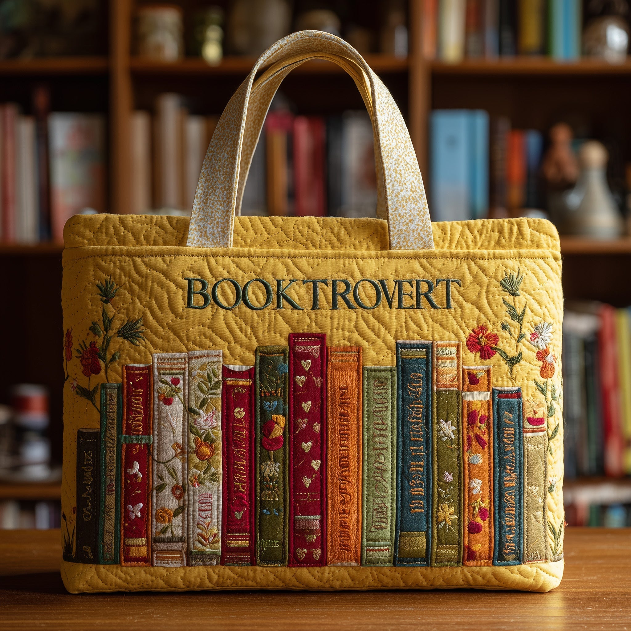 Booktrovert Quilted Tote Bag Best Shoulder Bags For Everyday Gifts For Bookish For Her