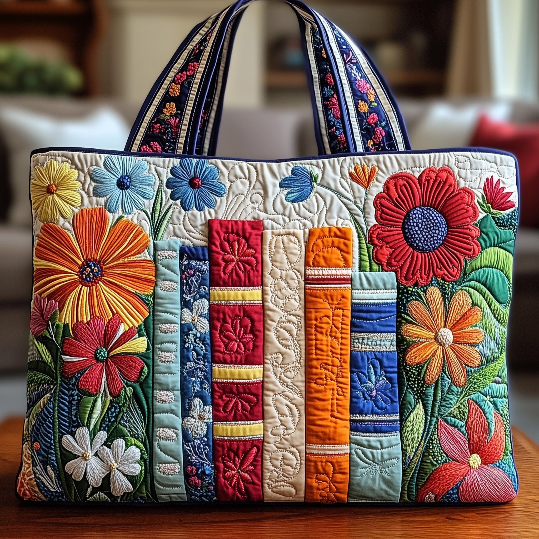 Bookworm Quilted Tote Bag Perfect Tote Bags For Women Book Themed Birthday Gifts