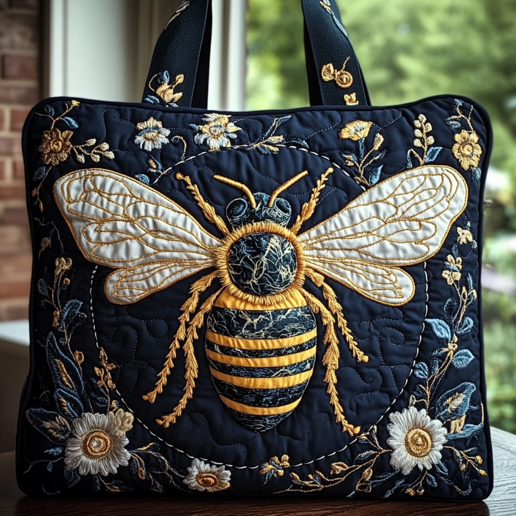 Bumble In The Bloom Quilted Tote Bag Best Women s Shoulder Bags Presents For Bee Lovers