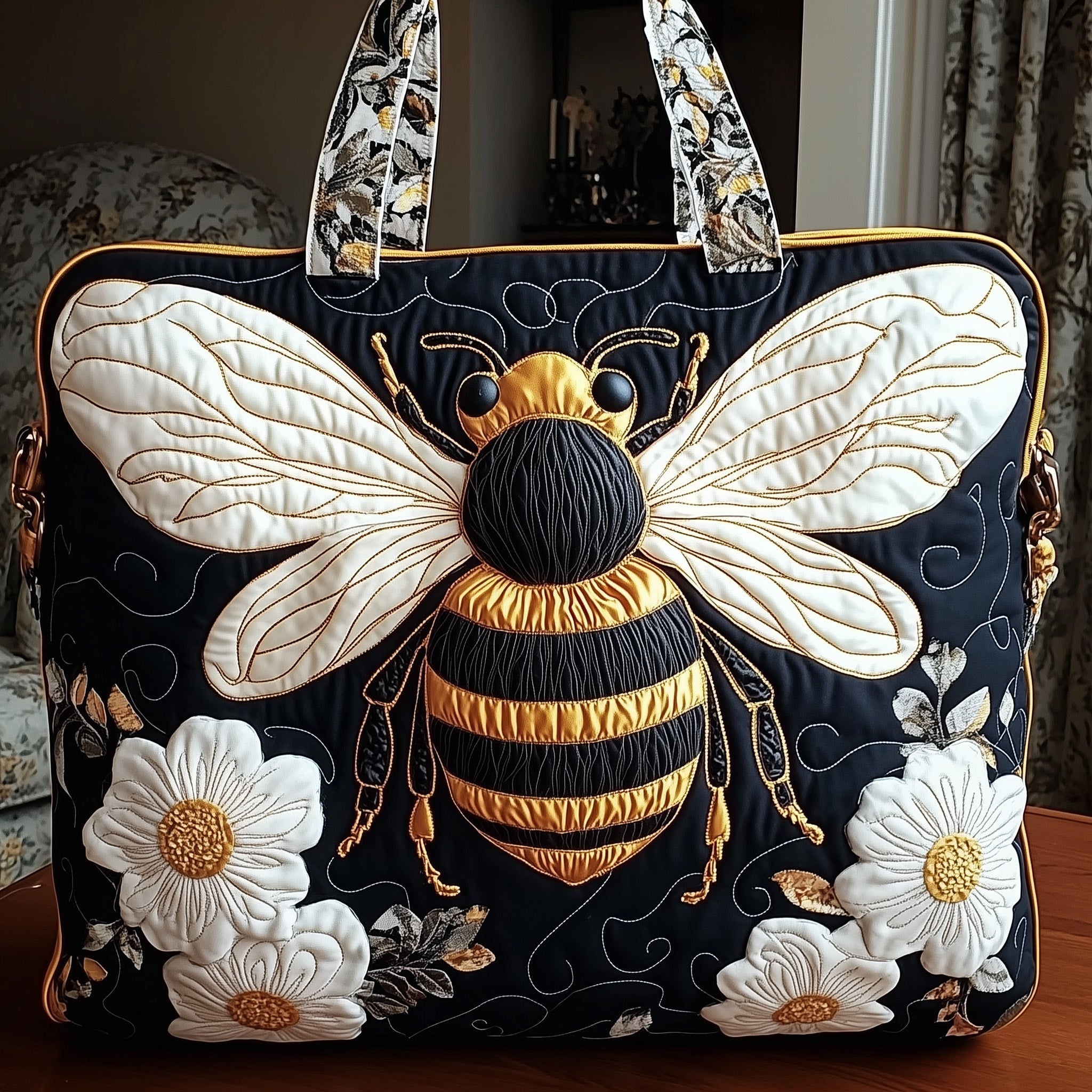 Bumblebee Quilted Tote Bag Most Popular Shoulder Bags Gifts With Bee Theme For Her