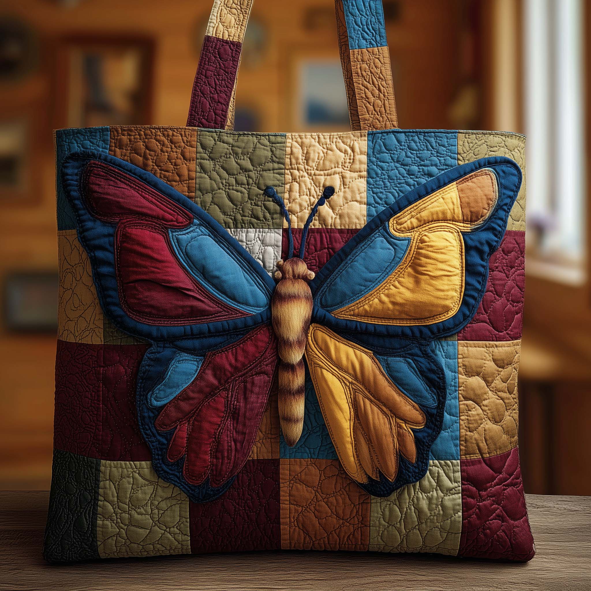 Butterfly Beauty Quilted Tote Bag Patchwork Tote Bag For Women Butterfly Related Gifts