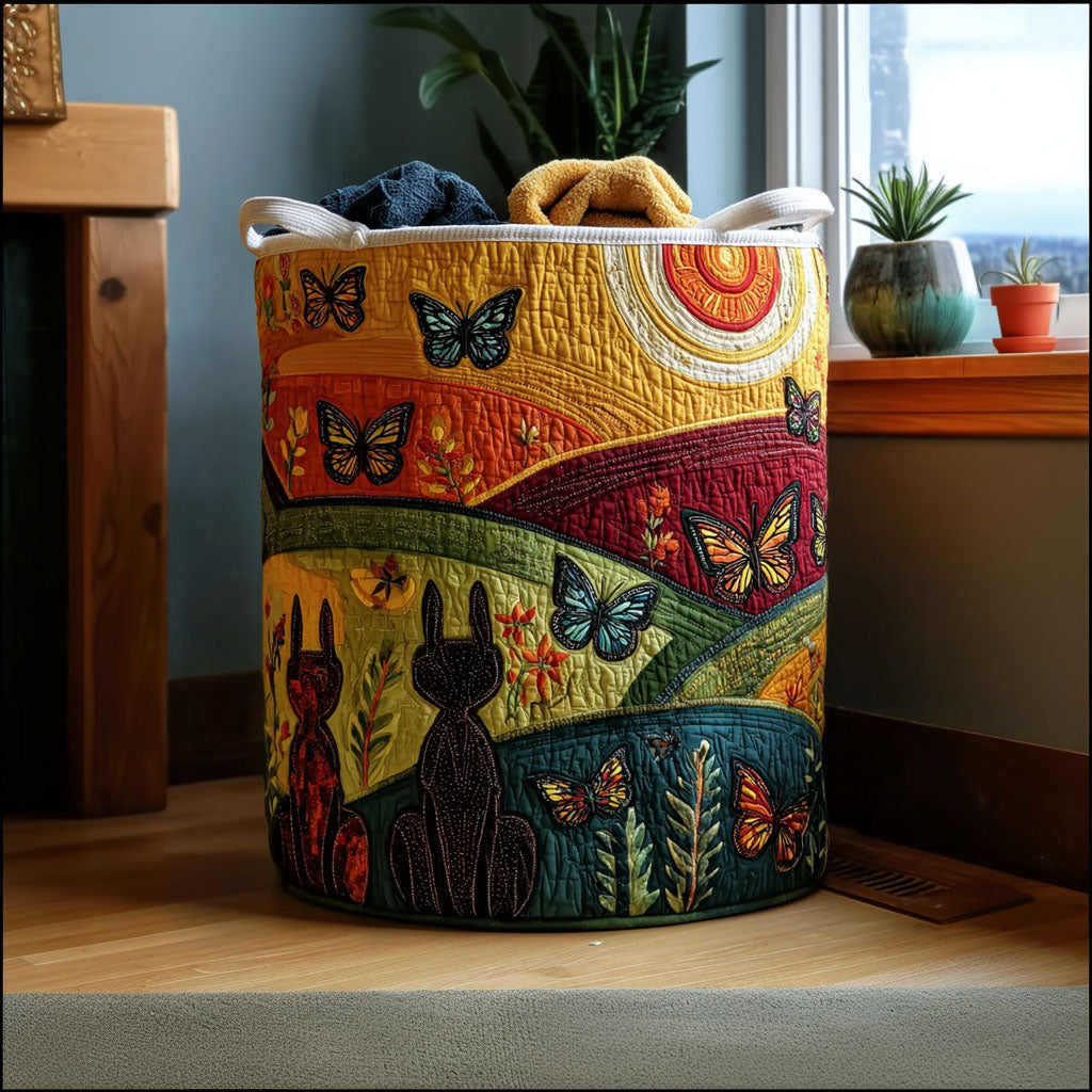 Butterfly Blooming Valley Sunshine Laundry Basket Storage Bin Clothes Hamper Gift Items