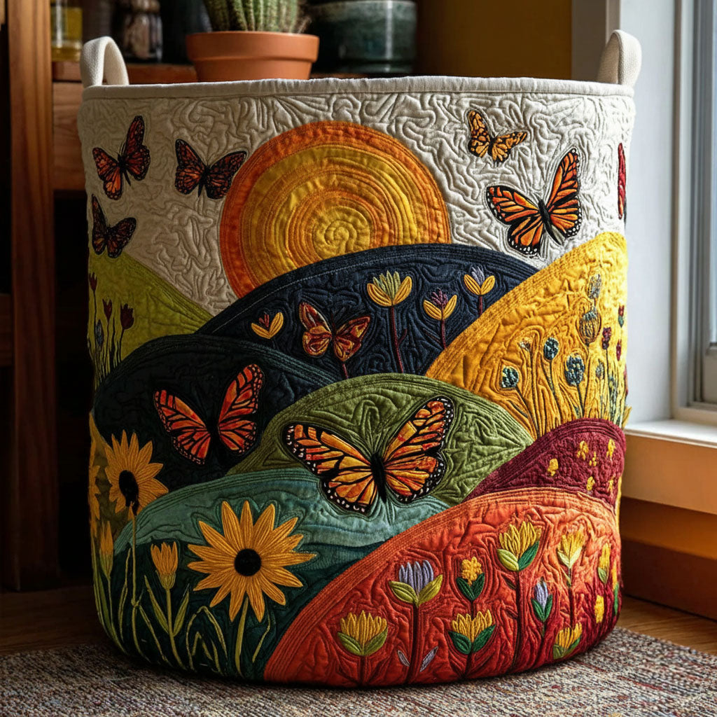 Butterfly Blossom Ridge Laundry Basket Cute Fabric Basket Hamper Best Gifts For Mothers Day