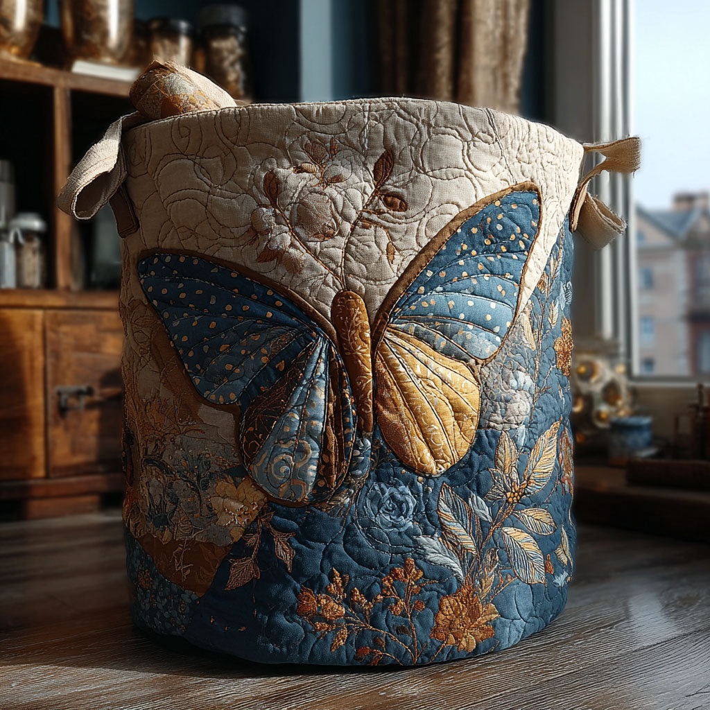 Butterfly Dream Quilted Laundry Basket Storage Bin Hamper Butterfly Gift Ideas For Her