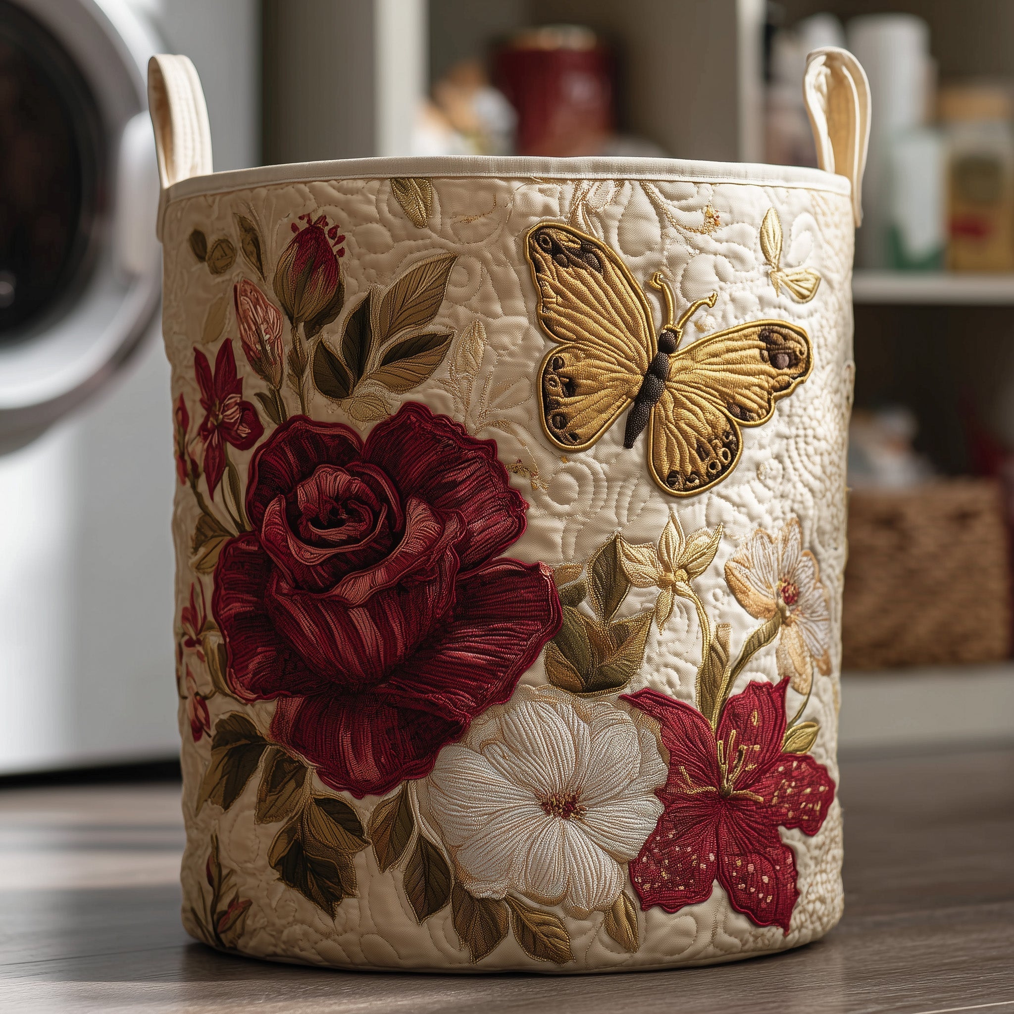 Butterfly Heaven Quilted Laundry Basket Floral Hamper Basket Awesome Butterfly Gifts