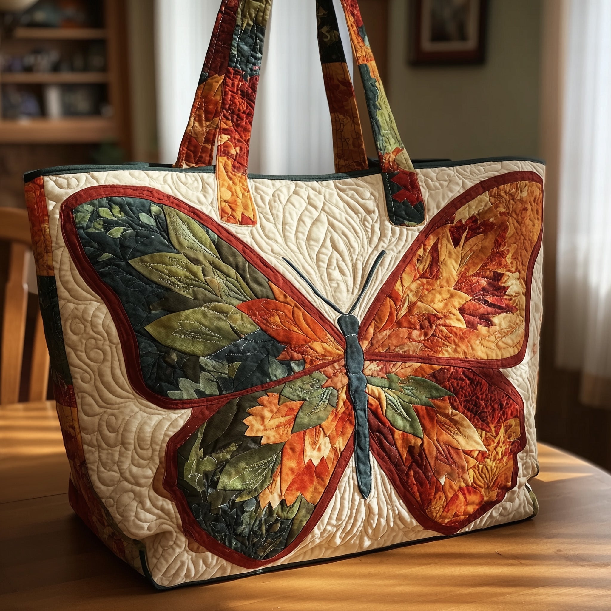 Butterfly Wings Quilted Tote Bag Autumn Themed Tote Bags For Women Butterfly Lovers Gifts
