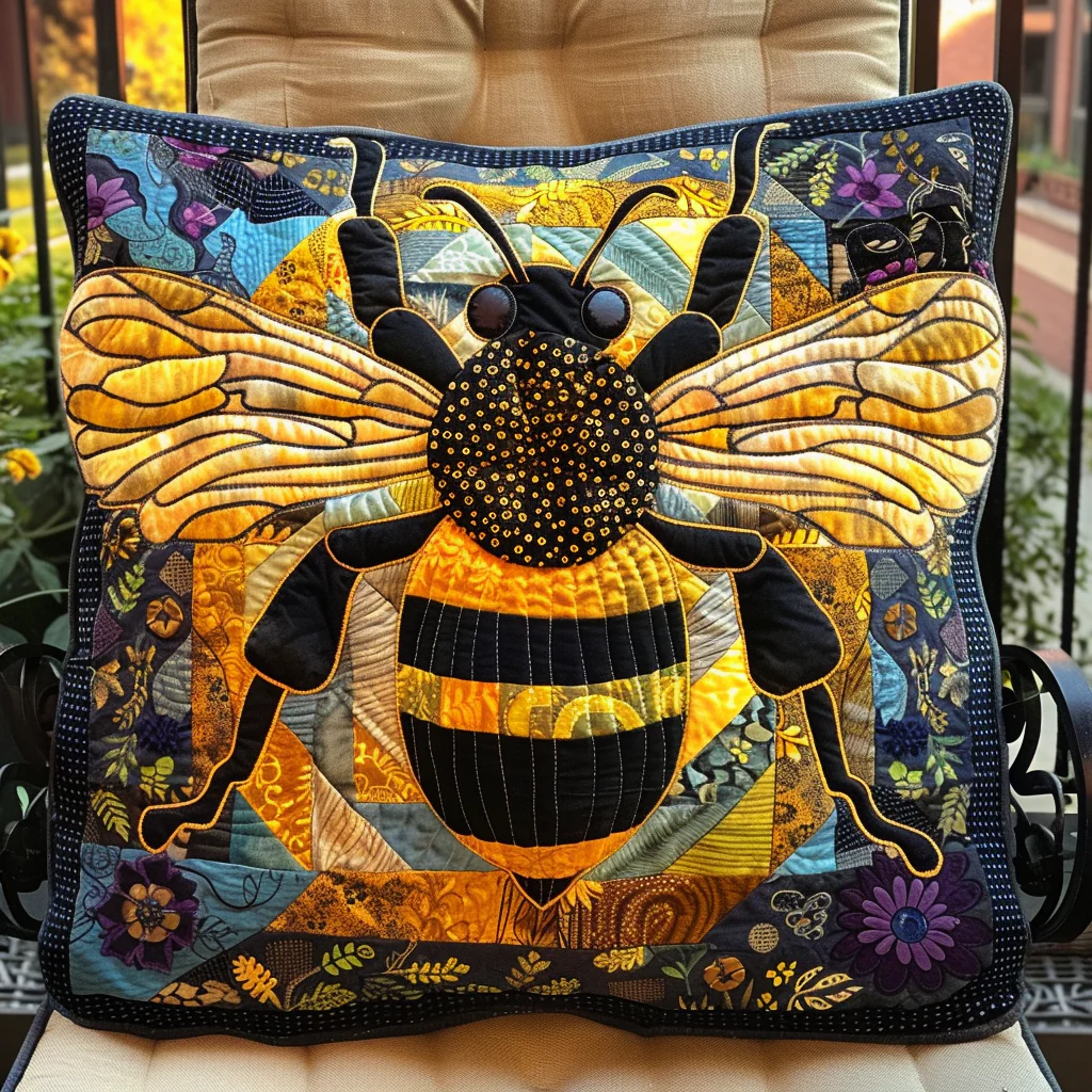 Buzzing Bee Elegance Quilted Pillowcase Sofa Pillow Cover Gift For Grandma