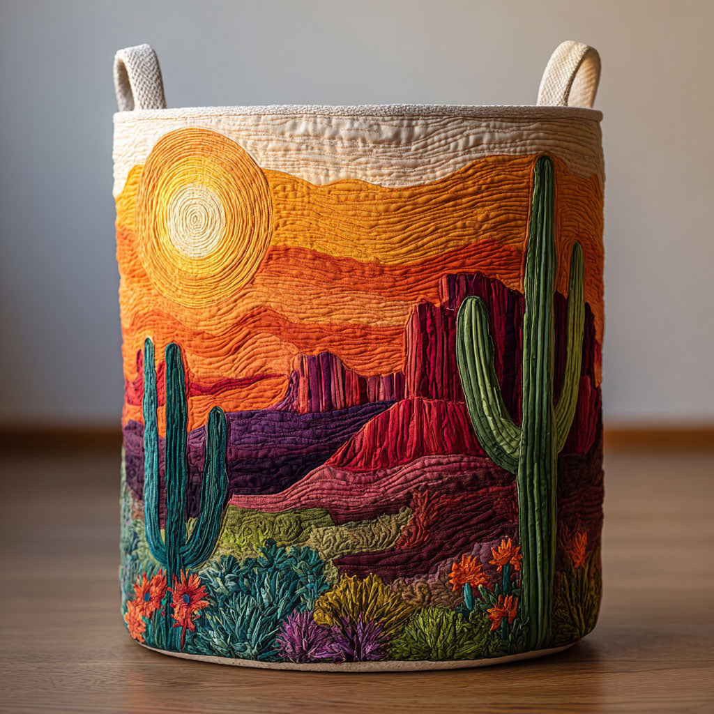 Cactus Succulent Valley Quilted Laundry Basket Storage Bin Hamper Mother's Day Gifts 2026