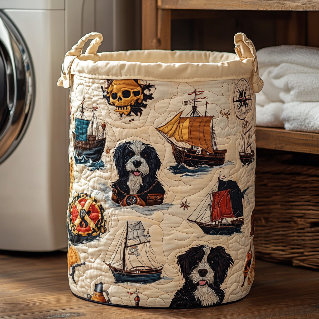 Captain Whiskers Quilted Laundry Basket Best Clothes Hamper Foldable Laundry Basket
