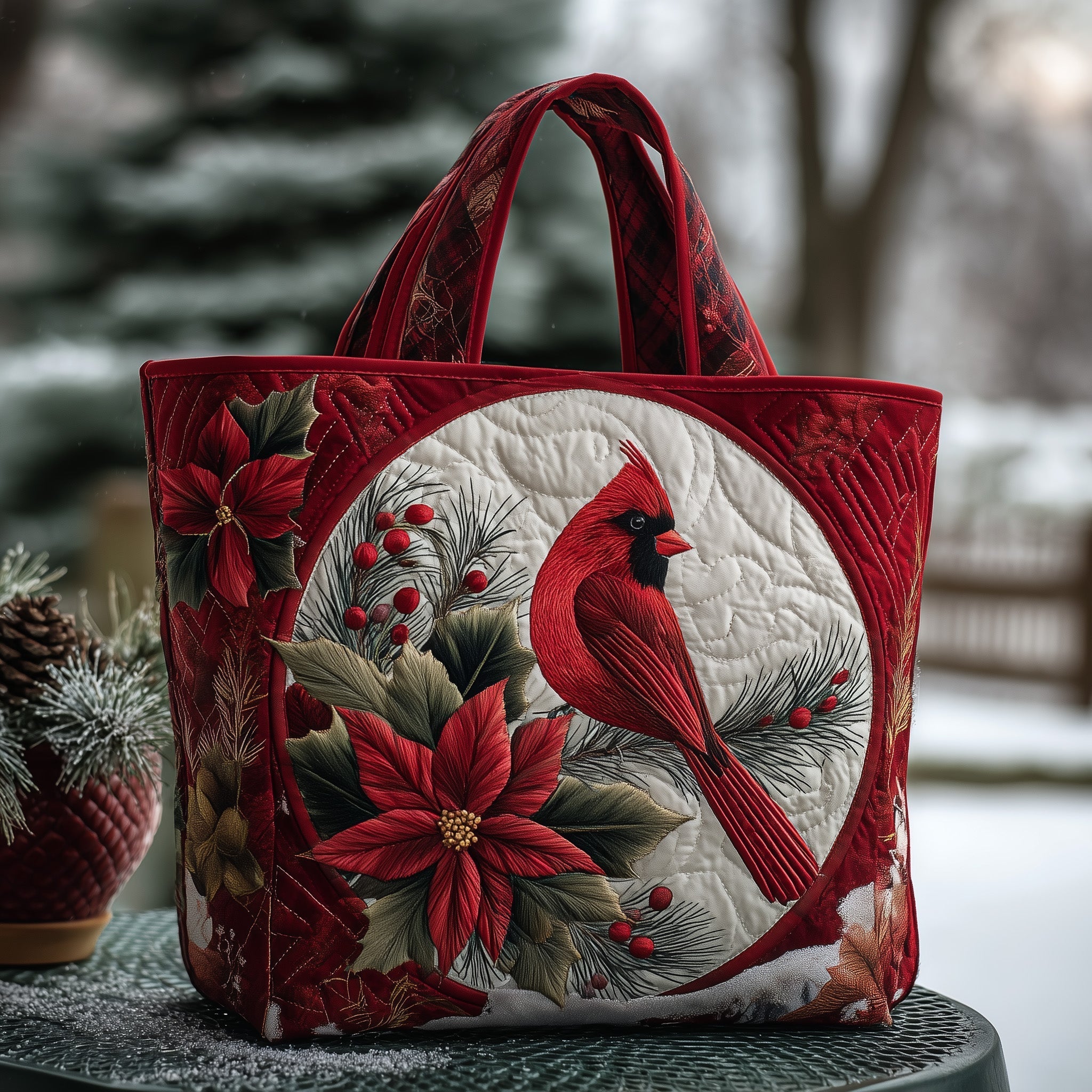 Cardinal Charm Quilted Tote Bag The Perfect Tote Bag Cardinal Gifts For Friend