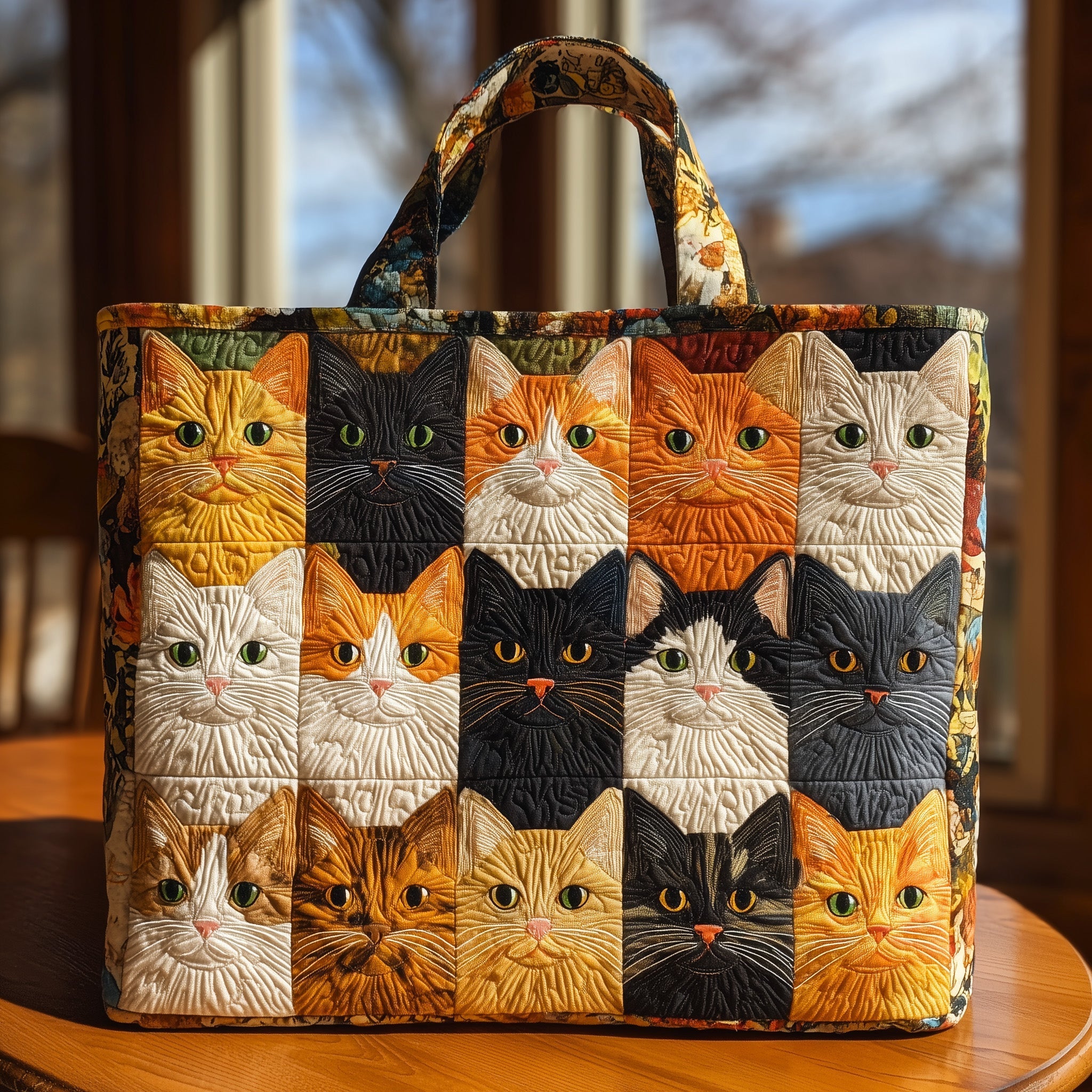 Cat Bliss Quilted Tote Bag Best Shoulder Bags For Everyday Gift Ideas For Cat People