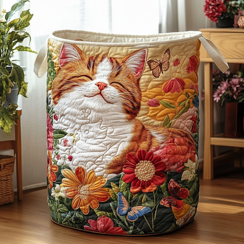 Cat Blossom Nap Serenade Laundry Basket Cute Basket Hamper Best Cat Gifts For Humans