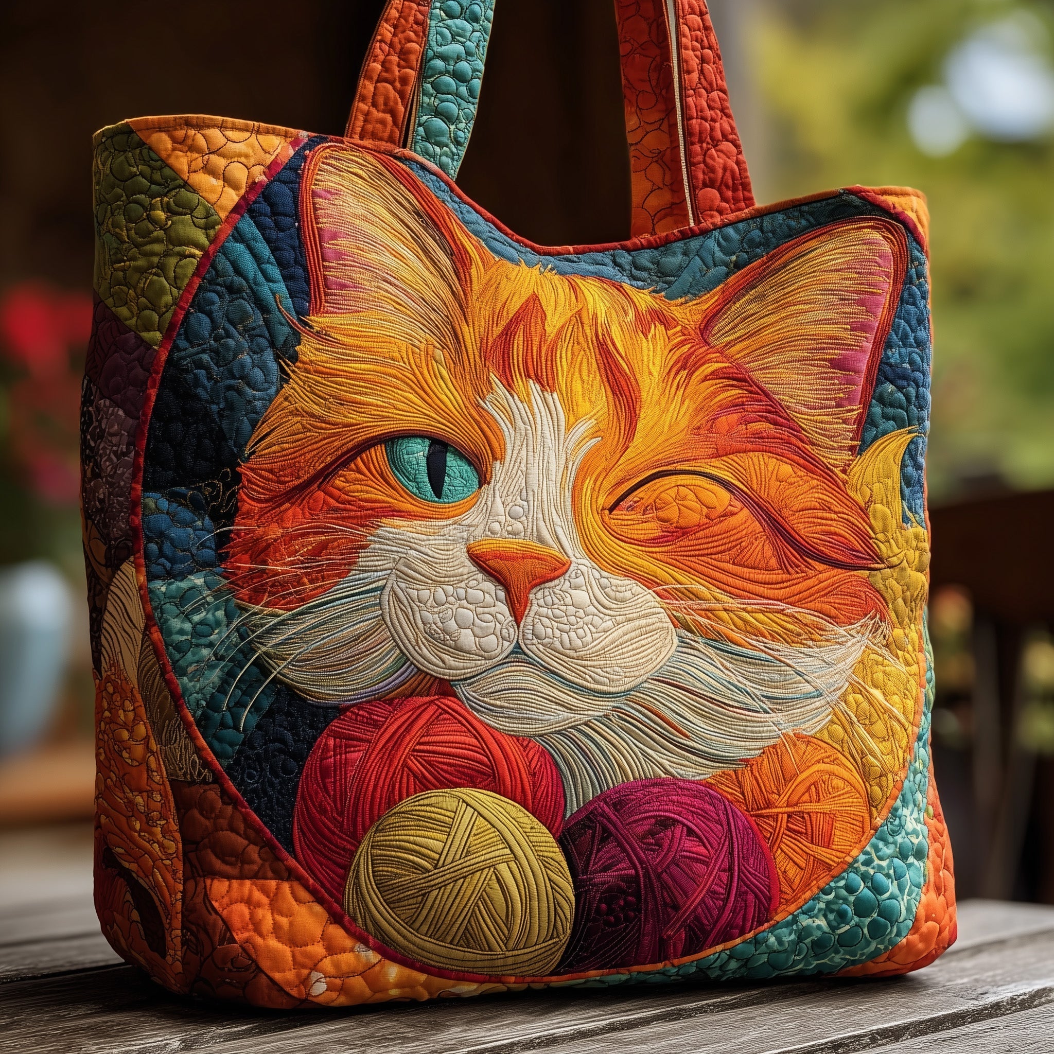 Cat Colorful Quilted Tote Bag Best Bags For Women Awesome Gifts For Cat Lovers