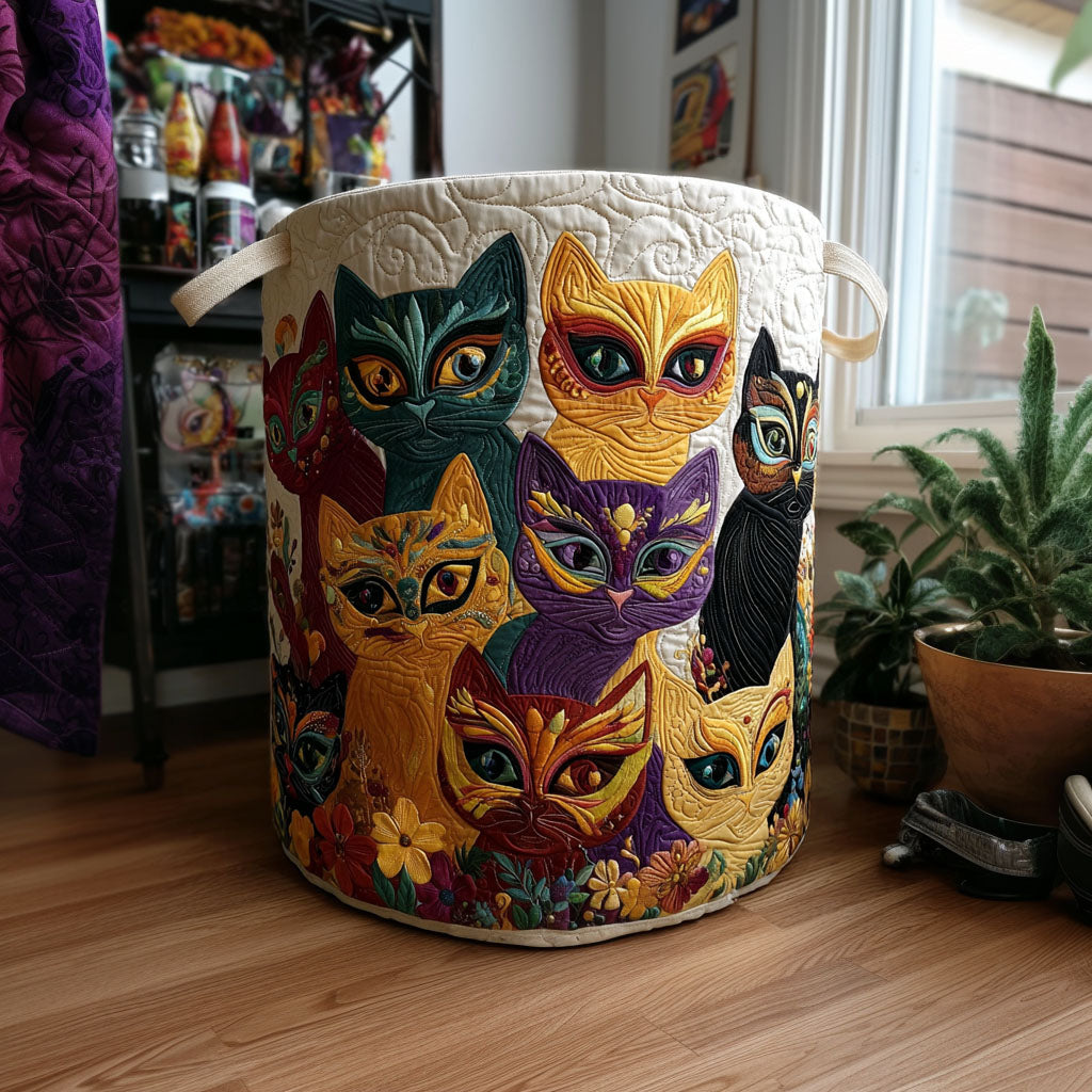 Cat Masquerade Laundry Basket Best Laundry Clothes Hamper Unique Cat Gifts For Cat Lovers