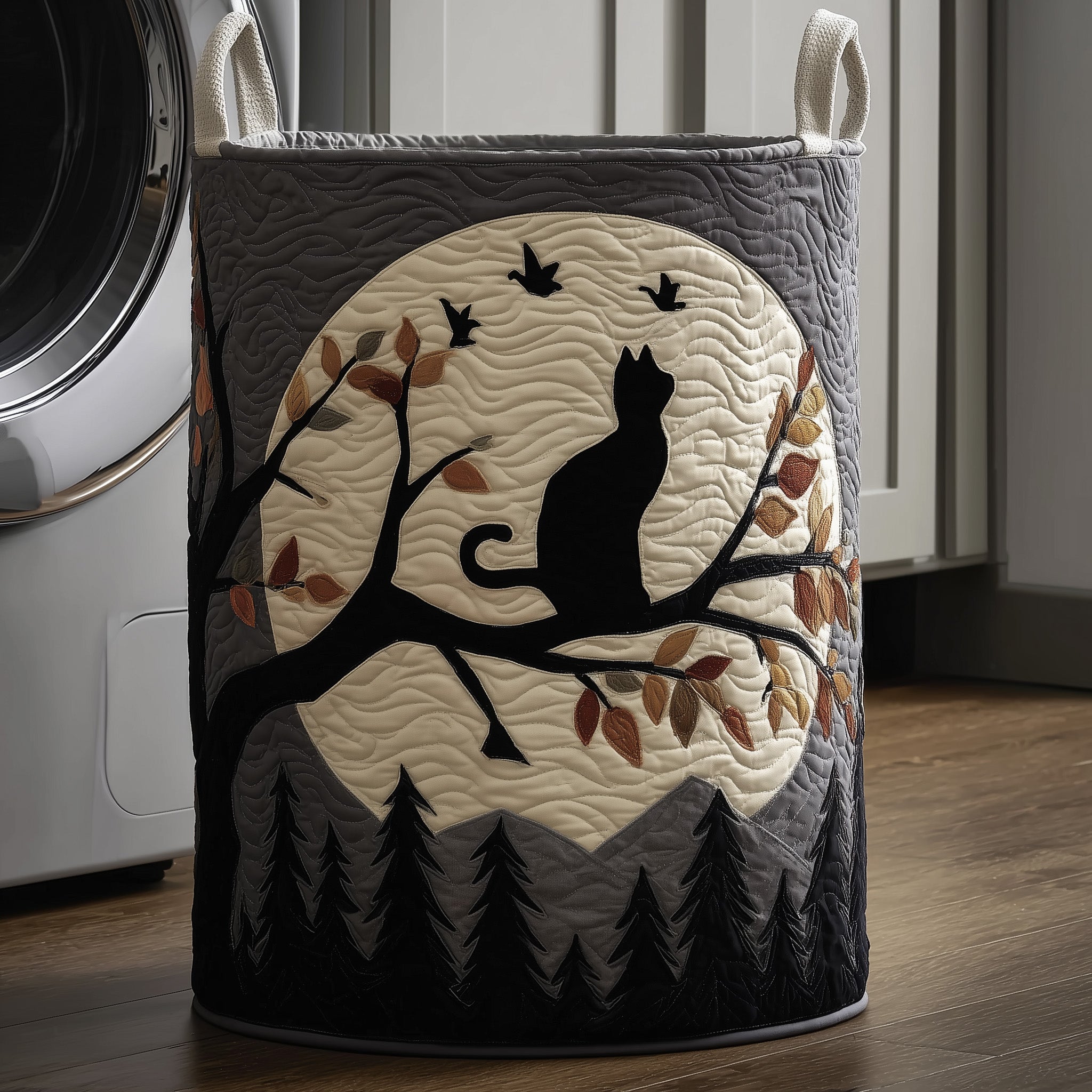 Cat Moon Quilted Laundry Basket Unique Cool Laundry Basket Gifts Ideas For Cat Lovers