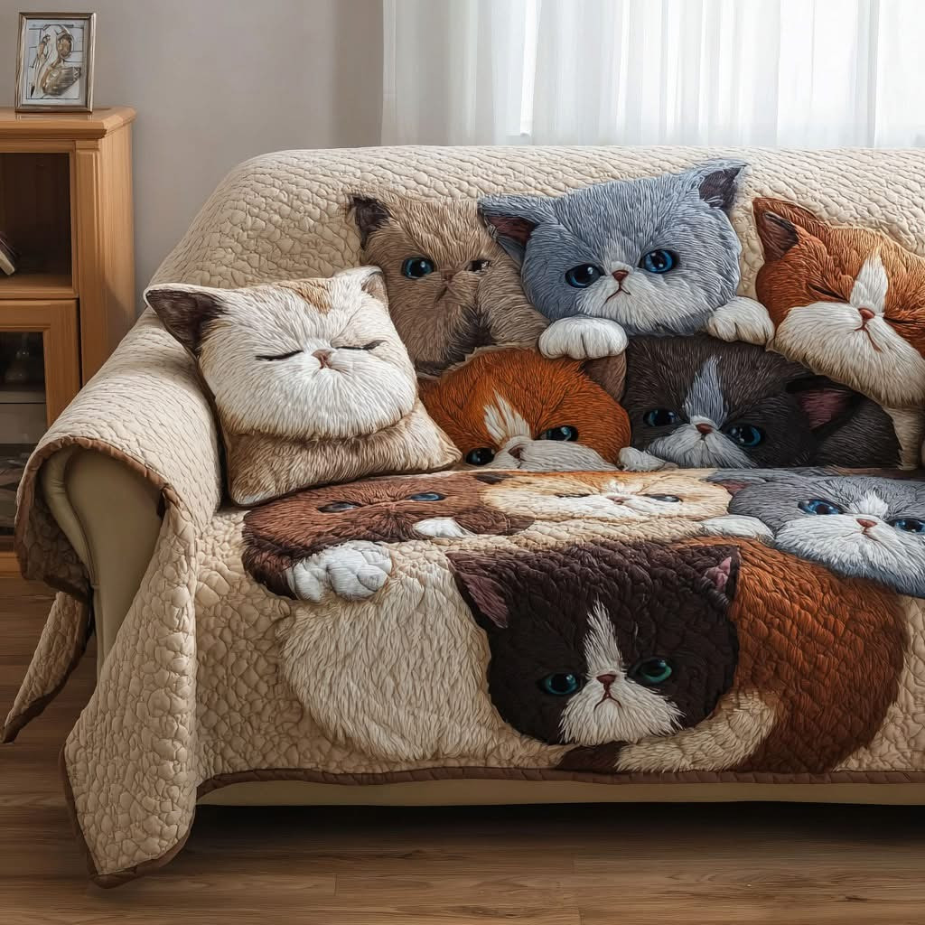 Cat Peaceful Quilted Sofa Cover Best Sofa Slipcovers Cool Gifts For Cat Owners For Relatives