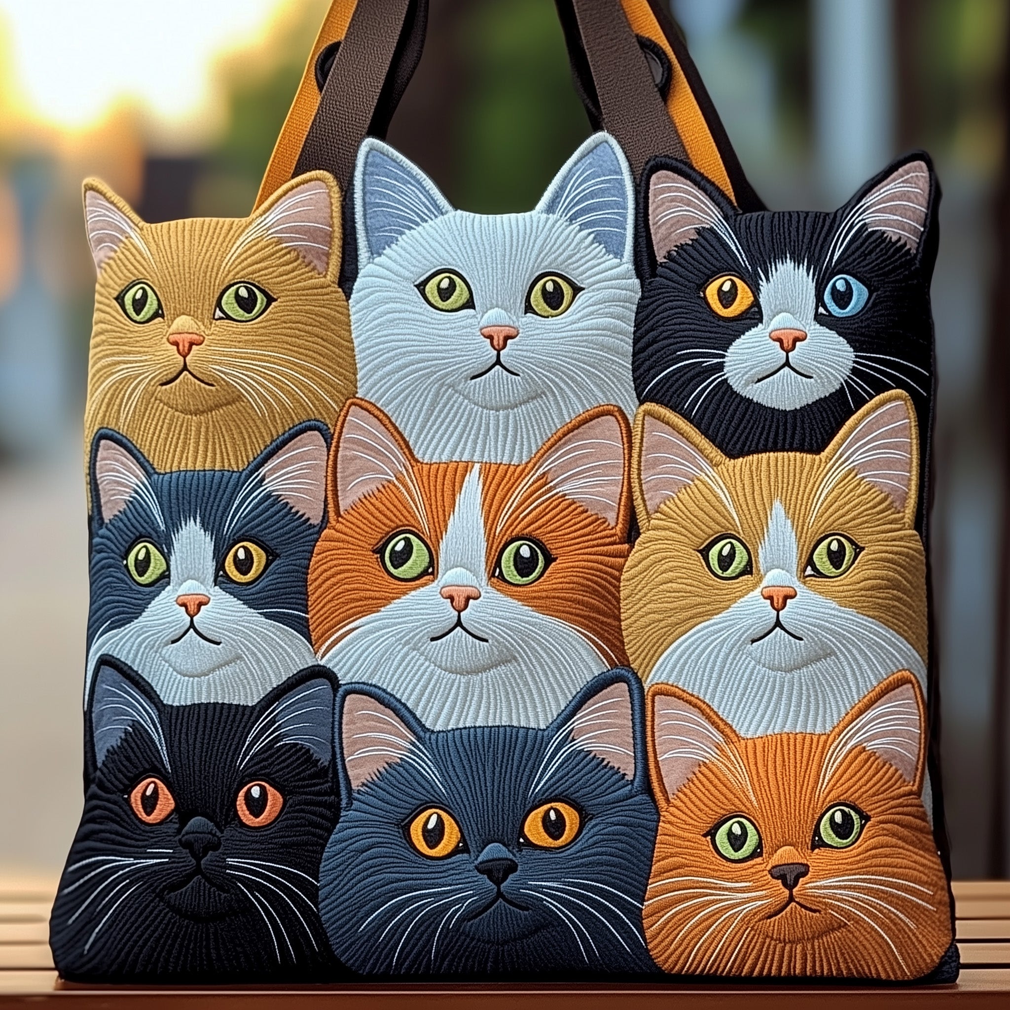 Cat Purrs Quilted Tote Bag Best Shoulder Tote Bag Gifts For Cat Lovers For Her