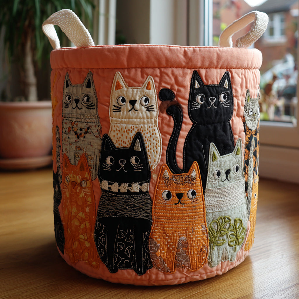Cat Whispers Laundry Basket Cute Family Fabric Basket Laundry Clothes Hamper Best Cat Gifts