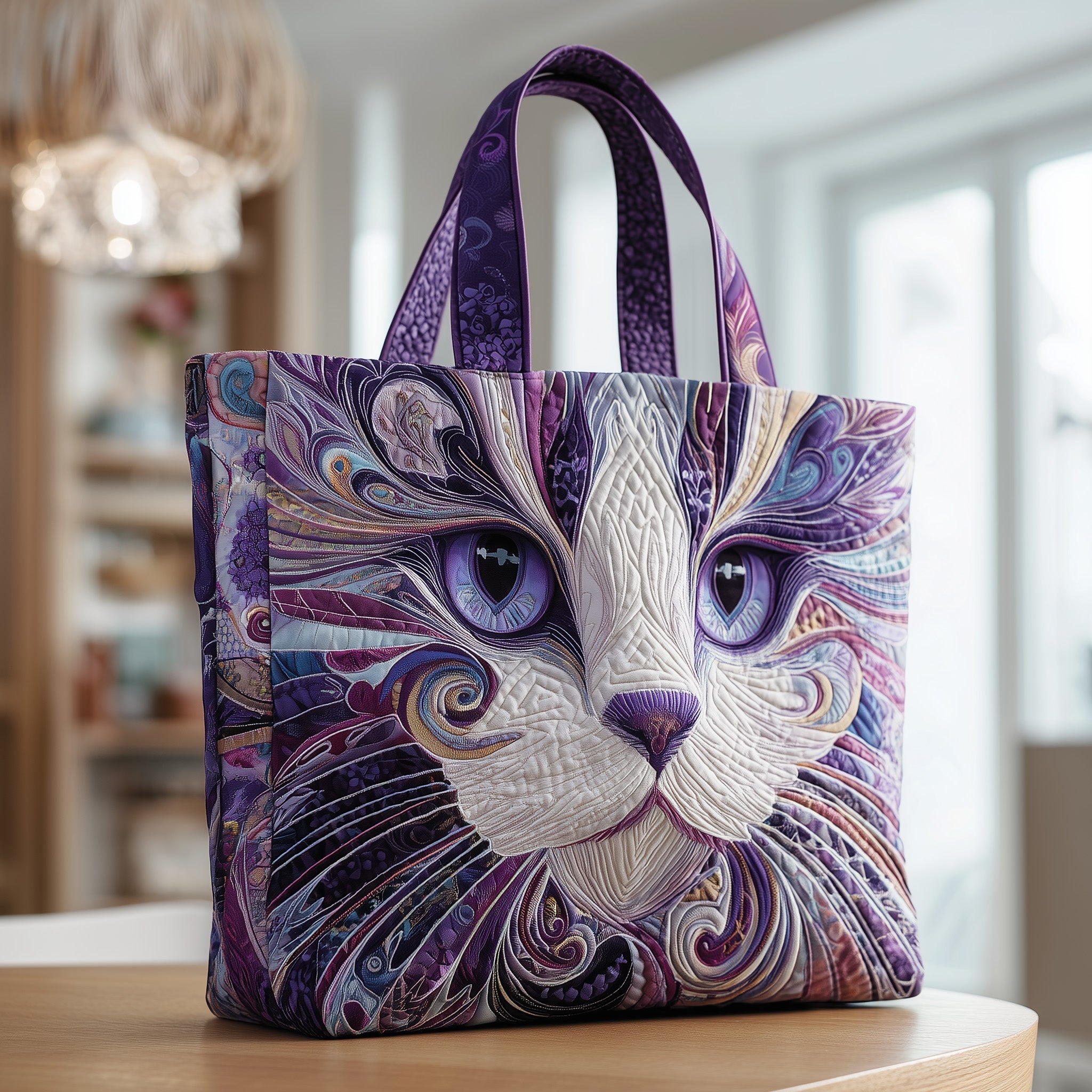Catitude Quilted Tote Bag Best Handbag For Everyday Use Top Gifts For Cat Lovers