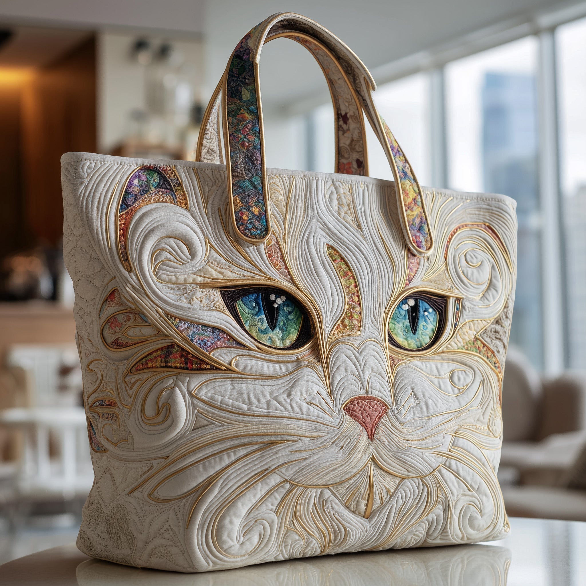 Catitude Quilted Tote Bag Best Ladies Tote Bags Cat Themed Birthday Presents