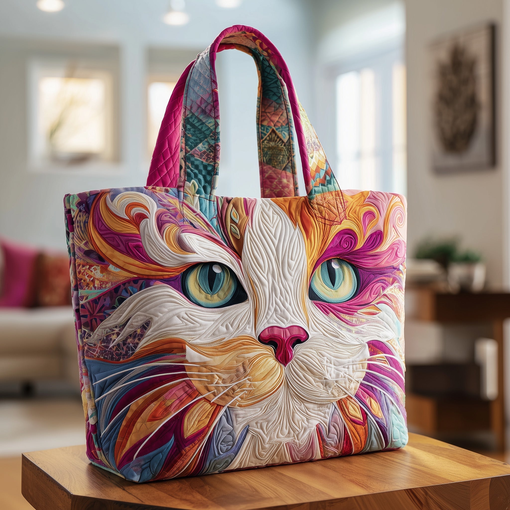 Catitude Quilted Tote Bag Best Tote Bags For Women Birthday Gifts For Cat Lovers