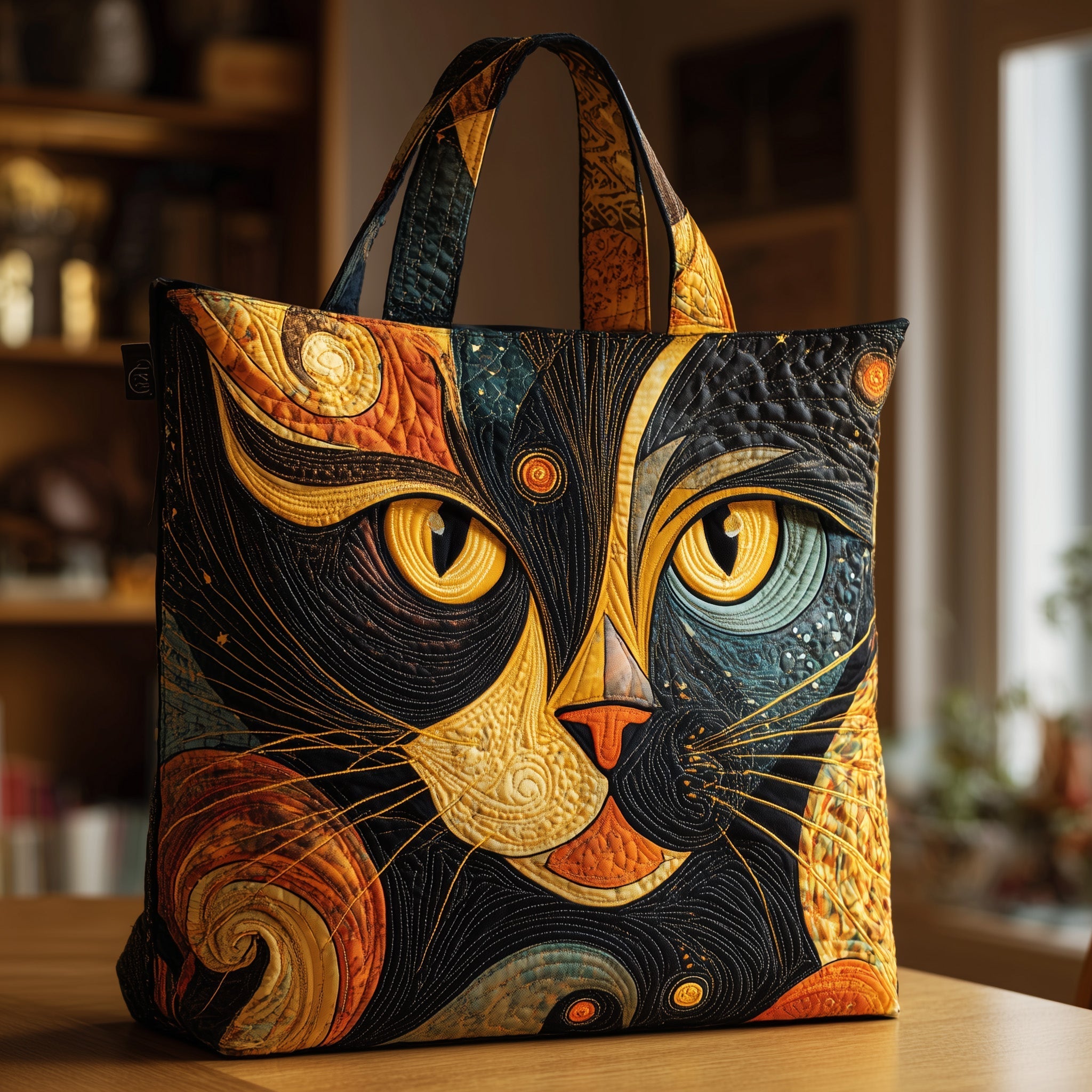Catitude Quilted Tote Bag Best Women's Shoulder Bags Unique Gifts For Cat Lovers