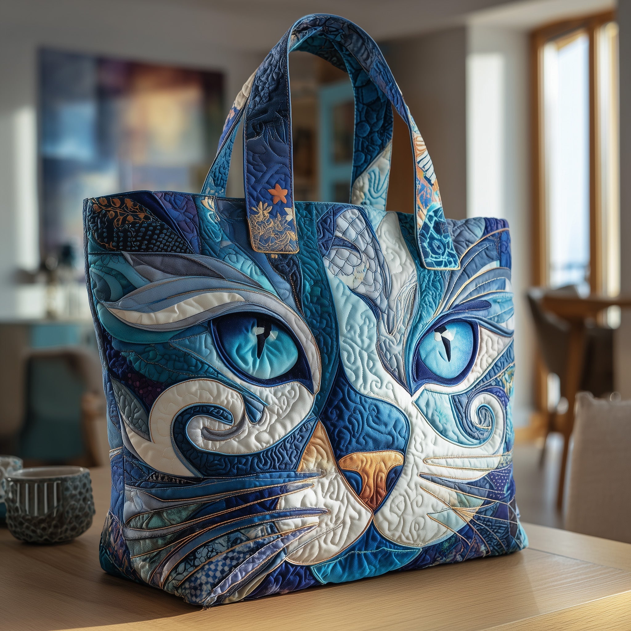 Catitude Quilted Tote Bag Cool Tote Bags For Women Gift Ideas For Cat Lovers