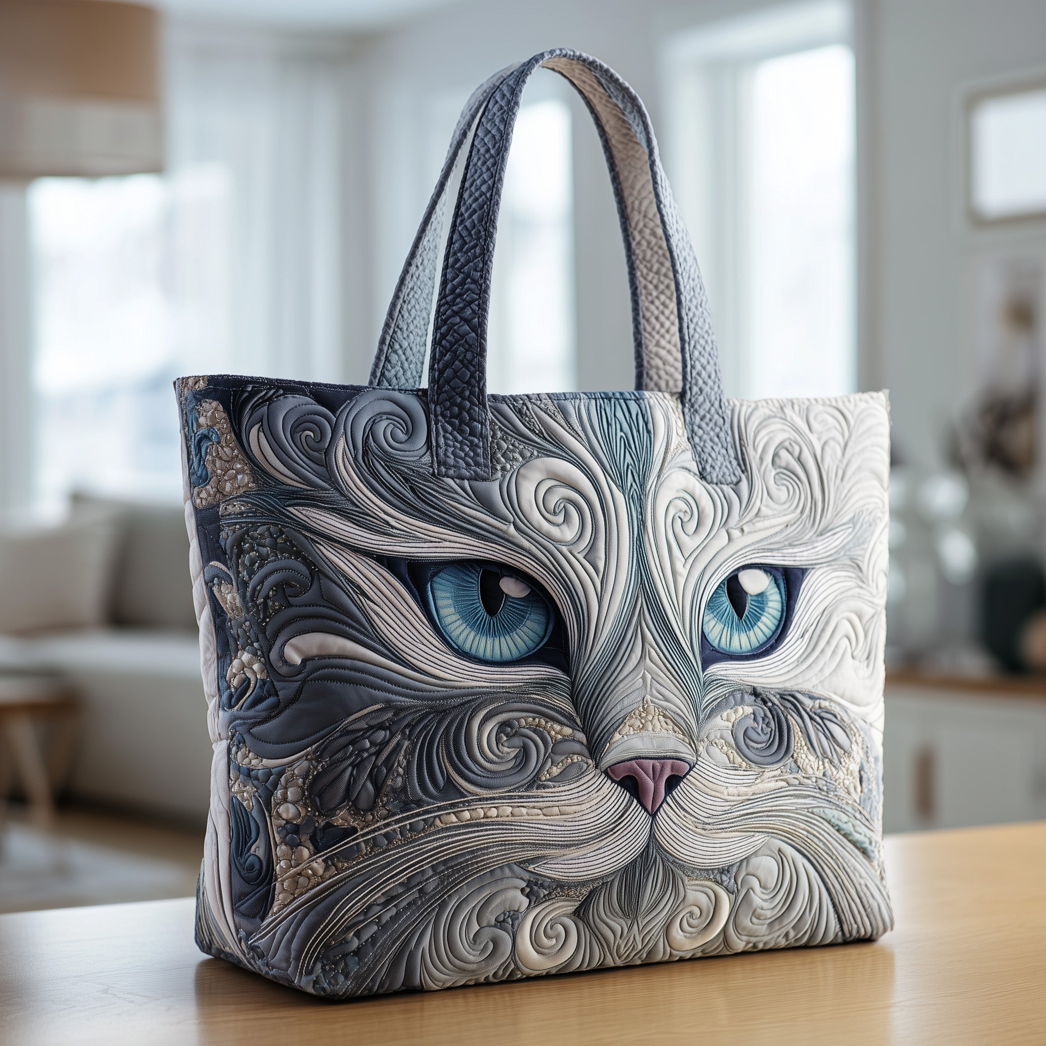 Catitude Quilted Tote Bag Most Popular Shoulder Bags Best Presents For Cat Lovers