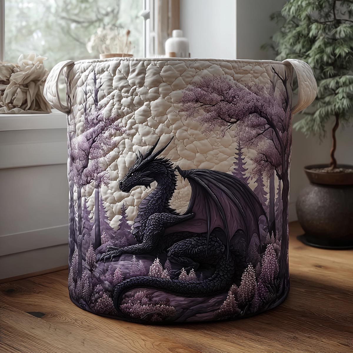 Celestial Dragon Laundry Basket Family Modern Laundry Hamper Best Gifts For Dragon Lovers
