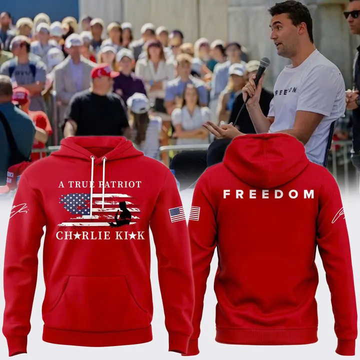 Charlie Kirk A True Patriot Hoodie Signed Signature Turning Point USA Tribute Memorial Gear - Image 2