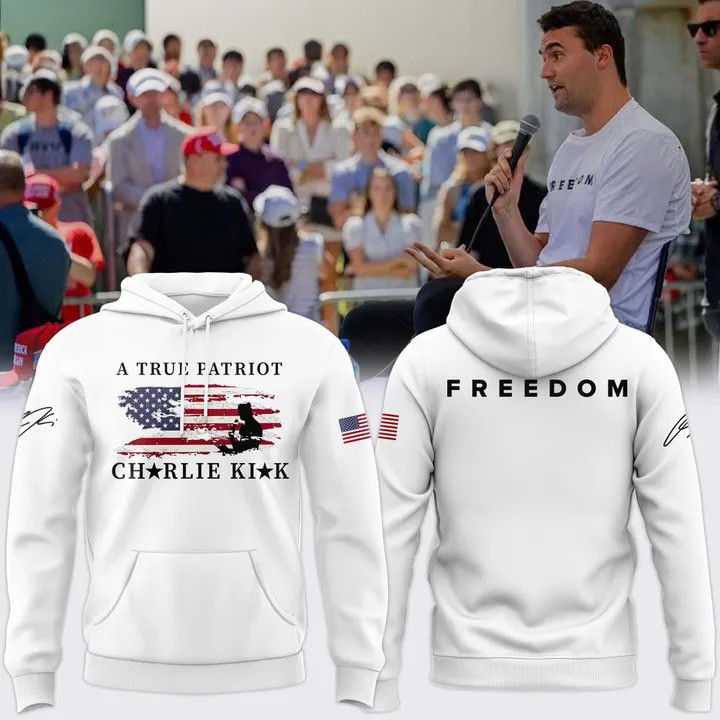 Charlie Kirk A True Patriot Hoodie Signed Signature Turning Point USA Tribute Memorial Gear