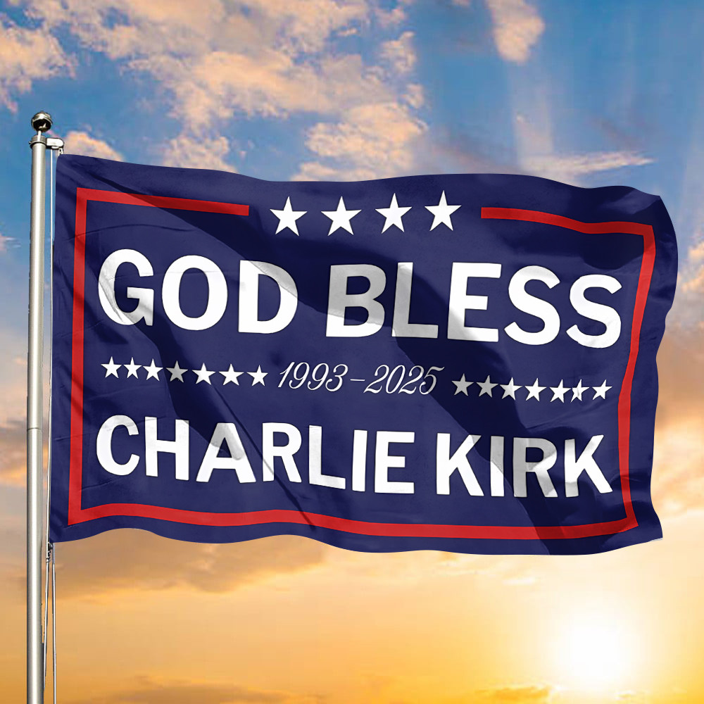 Charlie Kirk American Flag God Bless Charlie Kirk Flag Faith Gift For Patriots
