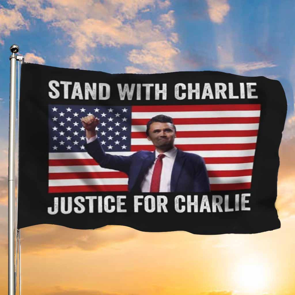 Charlie Kirk American Flag Justice Stand With Charlie TPUSA Turning Point USA Merchandise