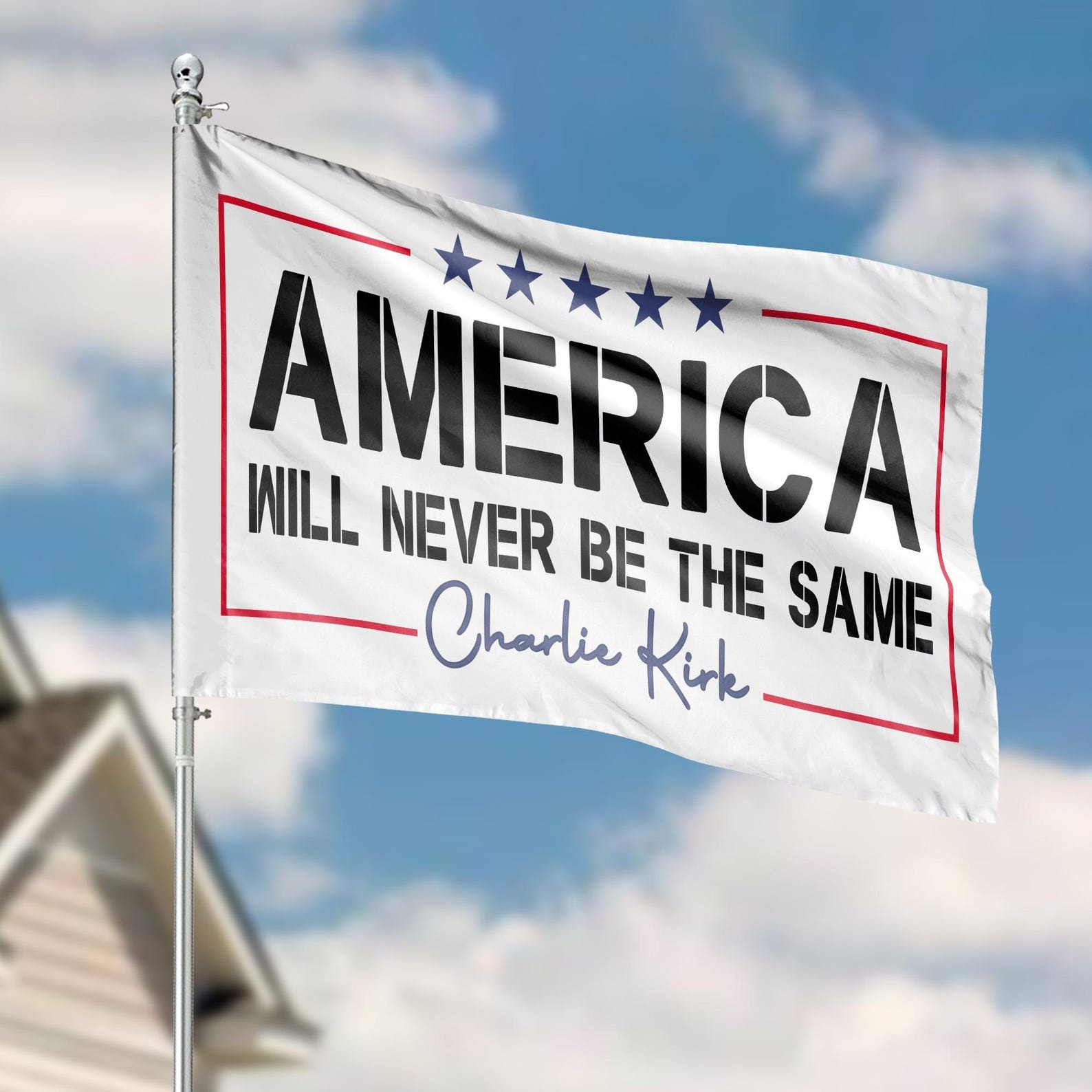 Charlie Kirk Flag America Will Never Be The Same Turningpoint Merch TPUSA Flag Decor